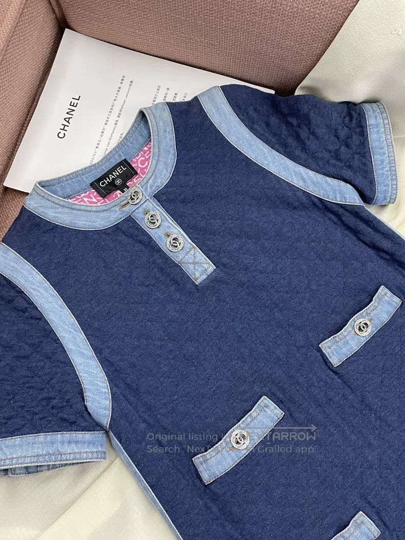Chanel Chanel Blue Diamond Buckle Denim Dress Size XS / US 0-2 / IT 36-38 - 2 Thumbnail