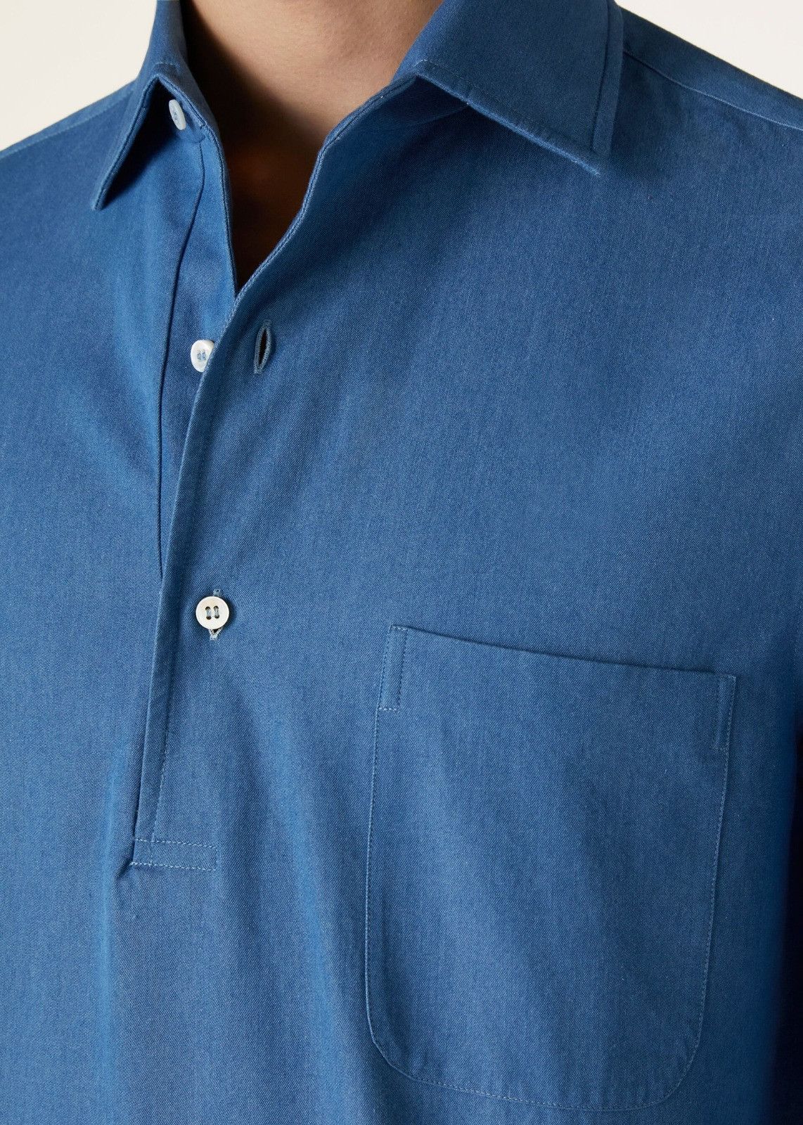 Loro Piana o1srvl11e0325 FAO0318 Denim Shirt in Blue Size US XL / EU 56 / 4 - 6 Thumbnail
