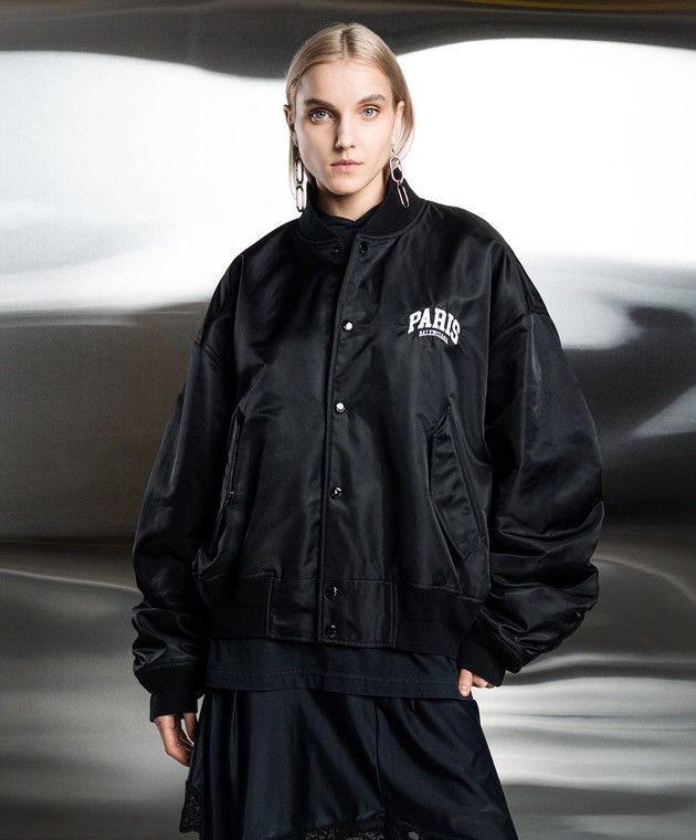 Balenciaga Balenciaga Paris Satin Varsity Jacket Size M / US 6-8 / IT 42-44 - 11 Thumbnail