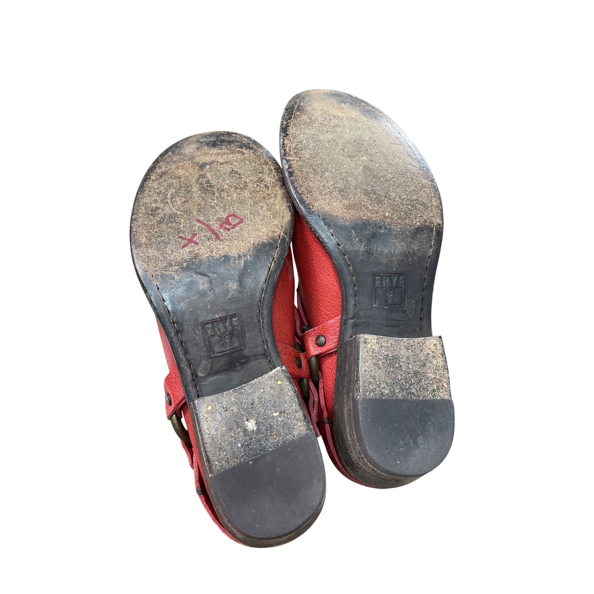 Frye Frye Vintage womans Leather Red Harness Mules Booties shoes Size US 7 / IT 37 - 5 Thumbnail