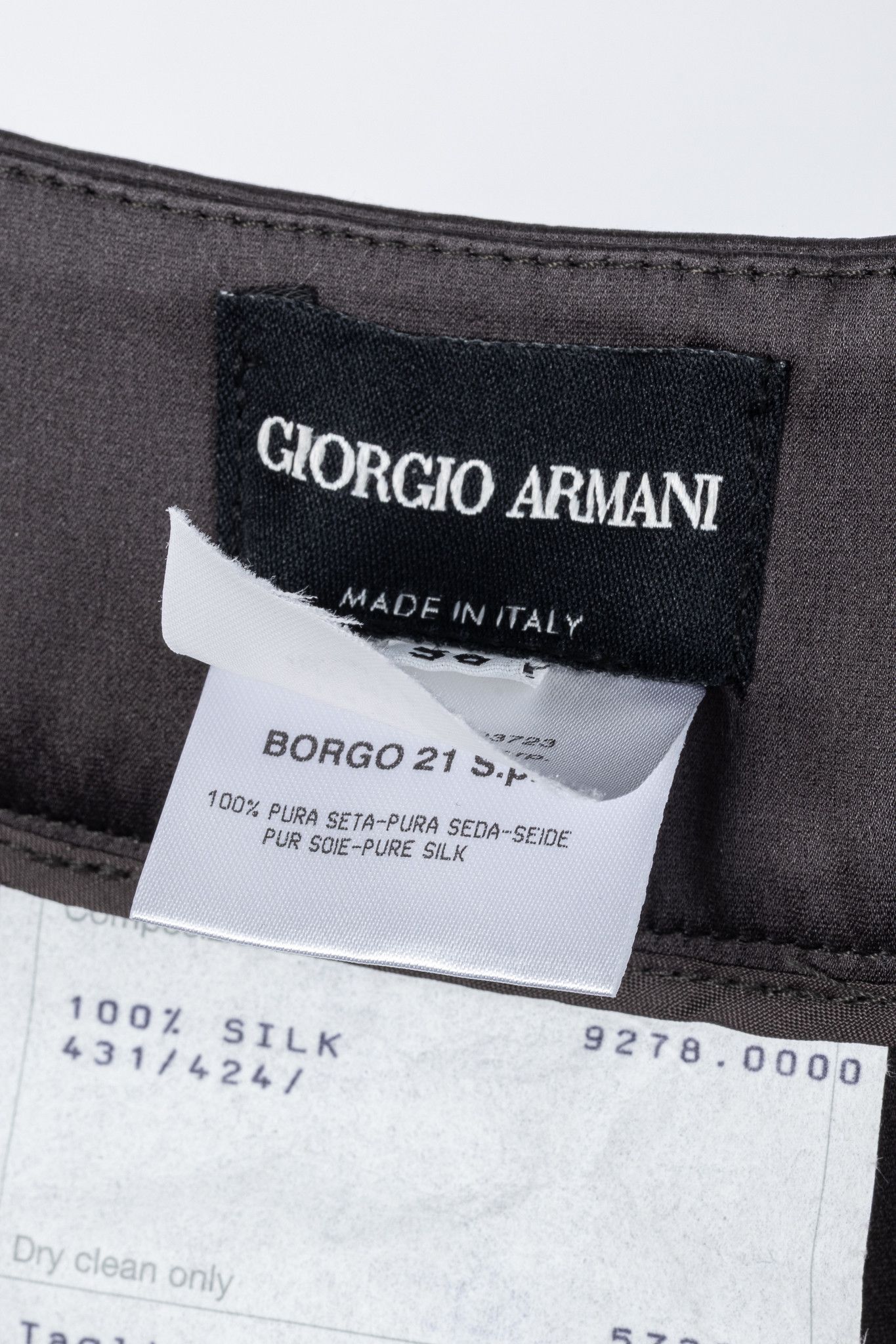 Giorgio Armani Giorgio Armani Grey Silk Satin Wide-Leg Trousers Size 25" / US 0 / IT 36 - 7 Thumbnail
