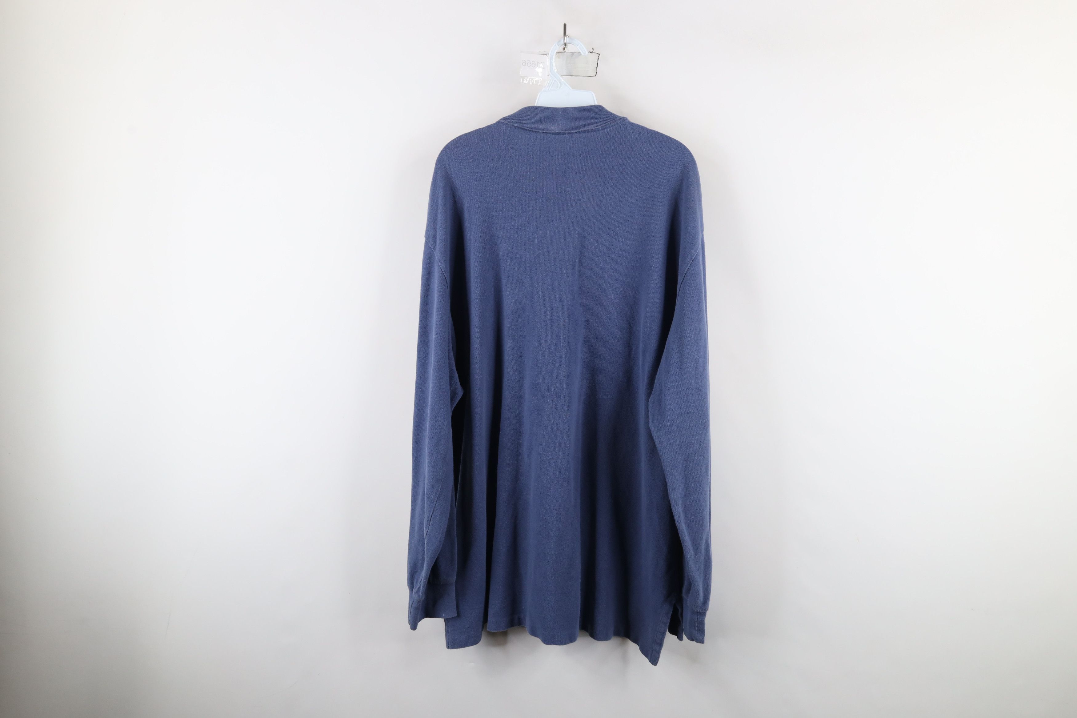 Ralph Lauren × Vintage Vintage 90s Ralph Lauren Long Sleeve Rugby Polo Shirt Blue Size US XXL / EU 58 / 5 - 9 Thumbnail