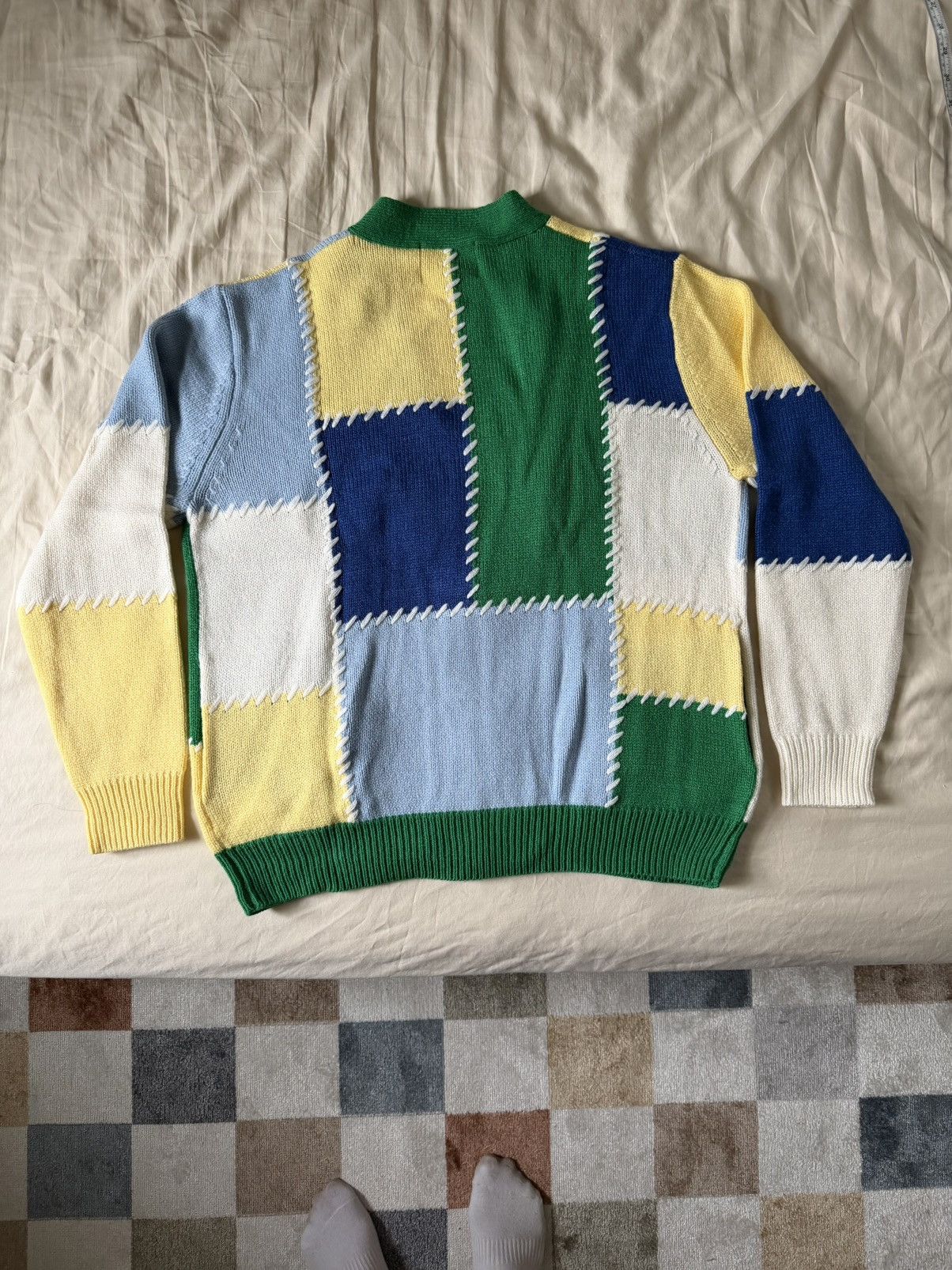 YITAI Yitai Patchwork Cardigan Blue Green Colorblock Size US M / EU 48-50 / 2 - 2 Thumbnail