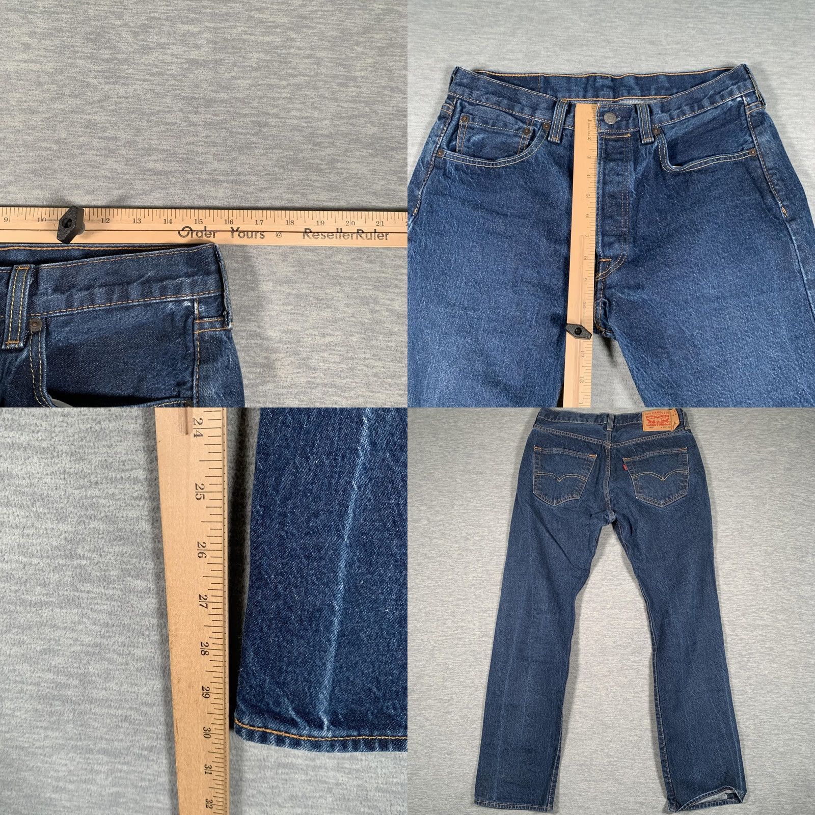 Levi's Levi's 501 Jeans Mens 33x30 Blue Button Fly Straight Leg Original Fit Jeans Mens 33 Blue 501 Original Fit Size US 33 - 8 Thumbnail