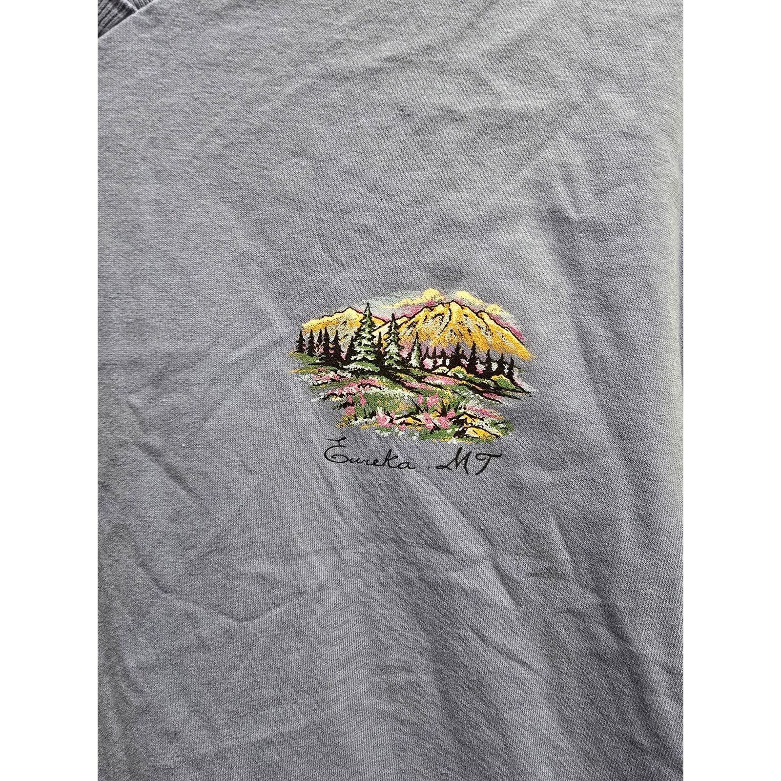Vintage Womens Eureka Montana Shirt Mountain Graphic Blue T-Shirt XL Size XL / US 12-14 / IT 48-50 - 2 Thumbnail