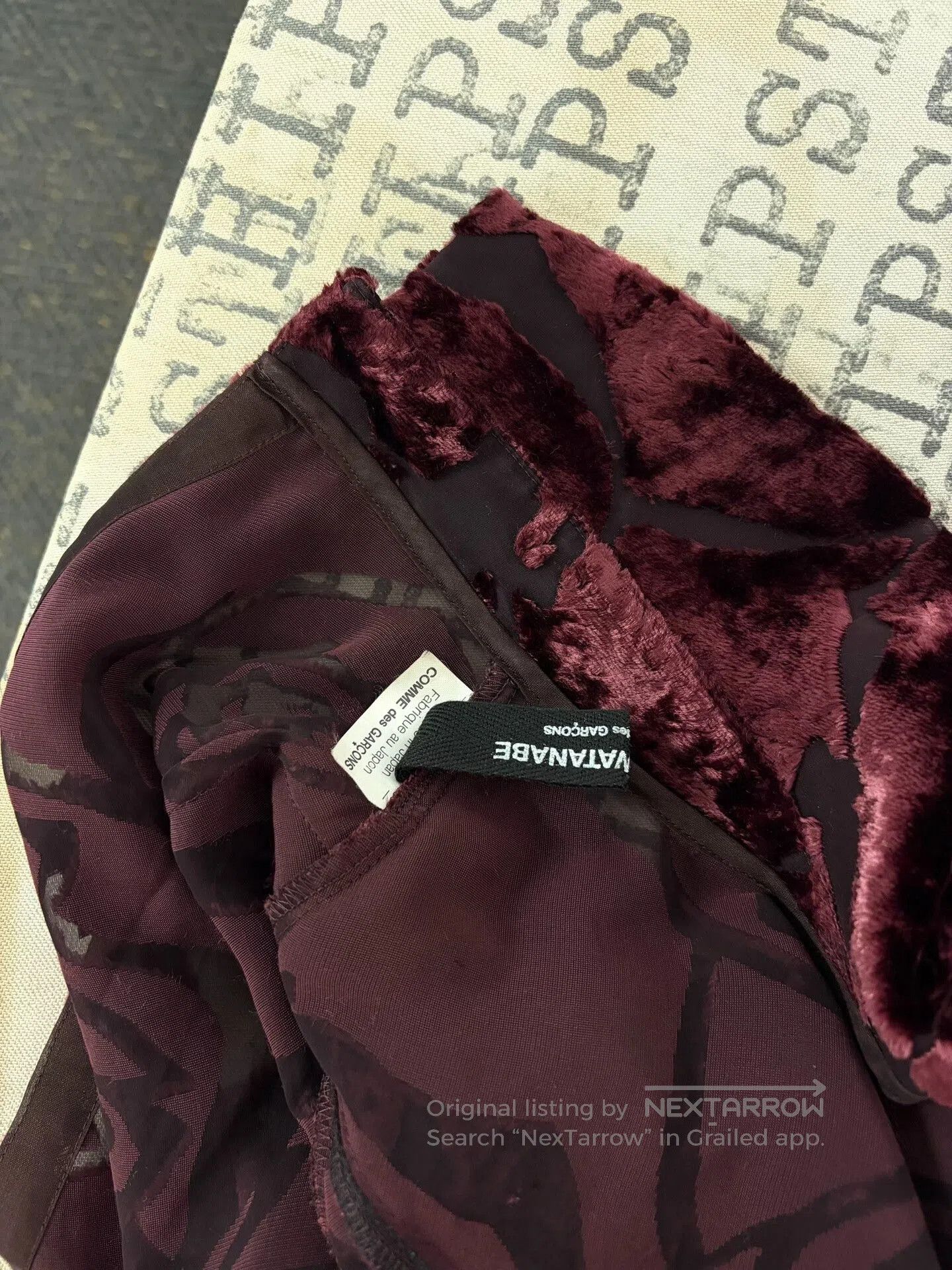 Junya Watanabe burgundy velvet backless blouse. Size S / US 4 / IT 40 - 4 Thumbnail