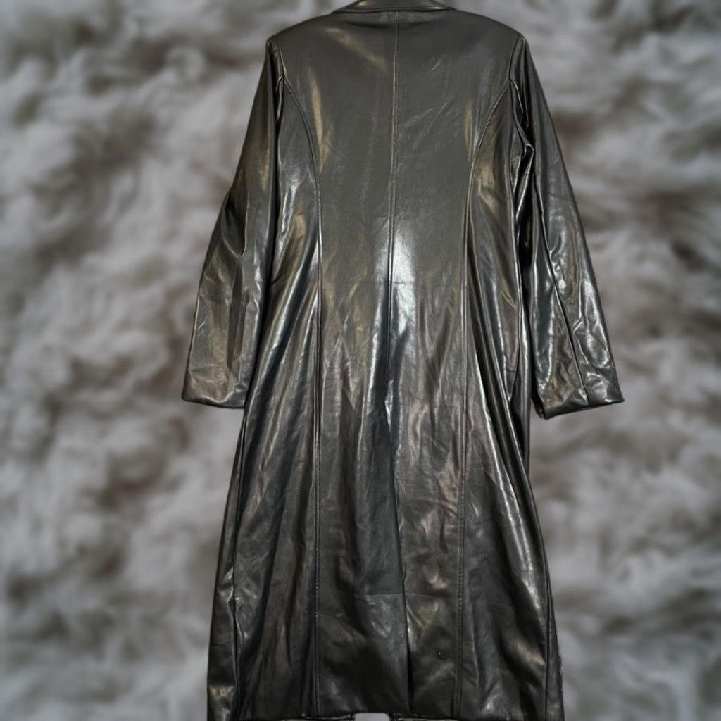 AVEC LES FILLES Avec Les Filles Coat Trench Black Faux Leather Long Double Breasted Women's M Size M / US 6-8 / IT 42-44 - 1 Thumbnail
