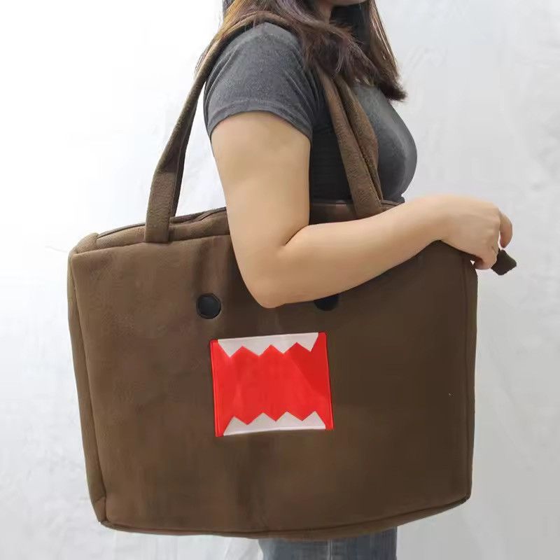 Japanese Brand Kawaii Large Capacity Domi Kun Plush Tote Shoulder Bag Size ONE SIZE - 1 Thumbnail