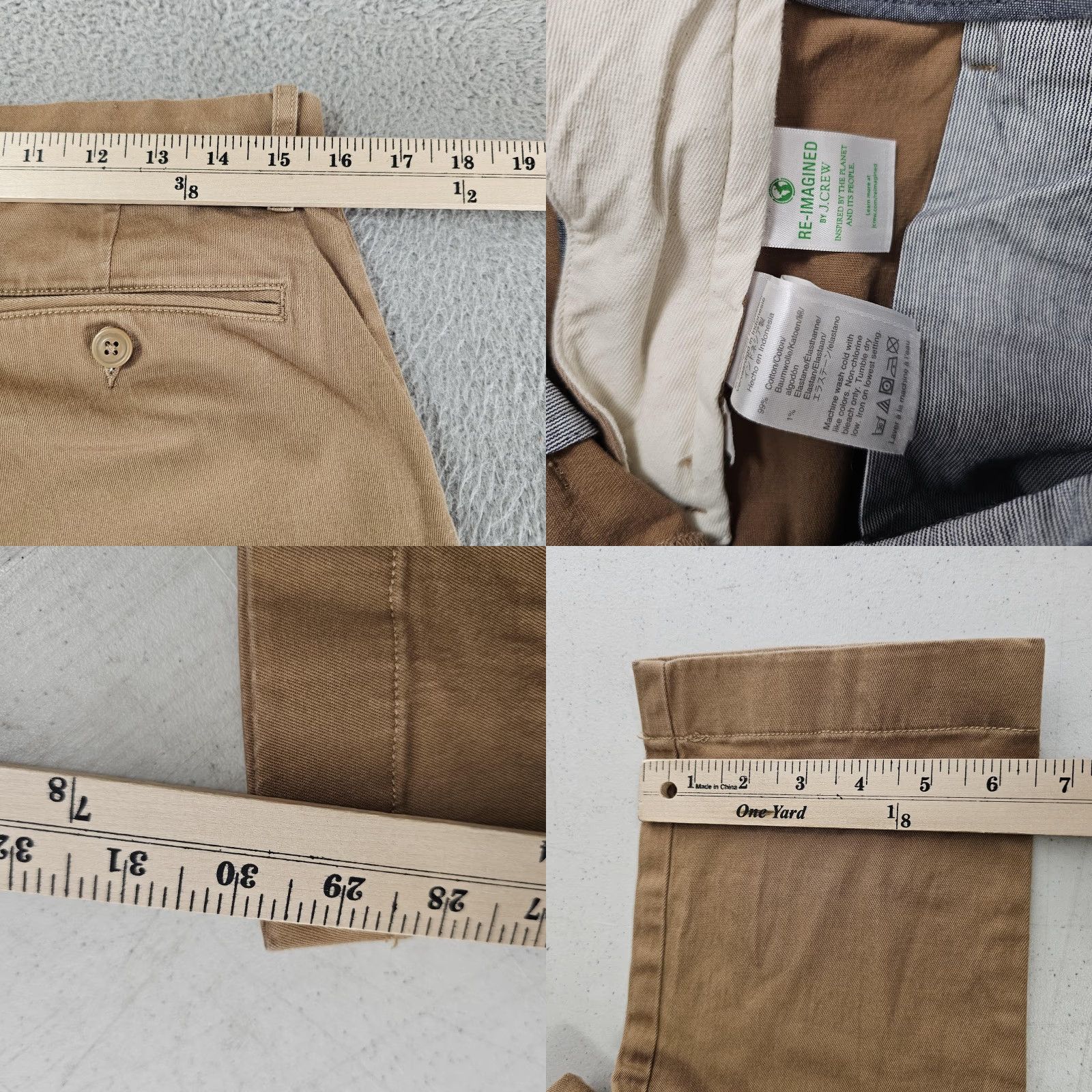 J.Crew J.CREW Pants Mens 30x30 Khaki Stretch Cotton Chinos Flat Front Casual Slim Fit Size US 30 / EU 46 - 8 Thumbnail