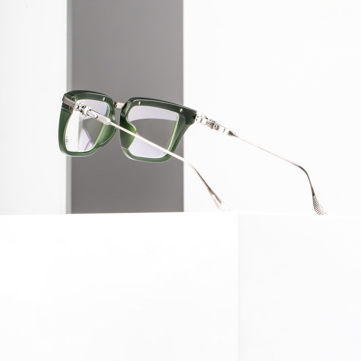 Chrome Hearts CHROME HEARTS TRYDIXAGAIN MATTE DARK OLIVE AG GLASSES Size ONE SIZE - 5 Thumbnail