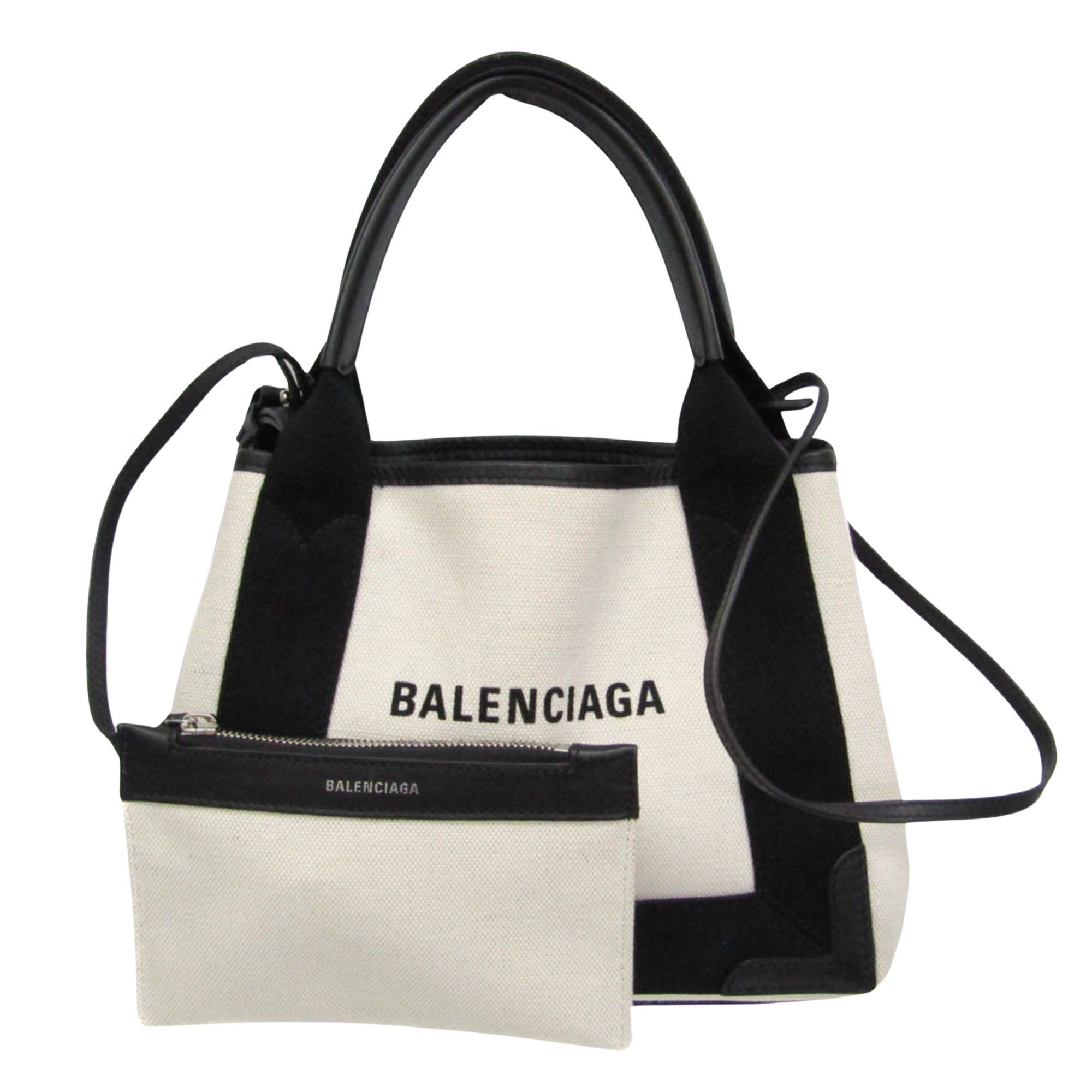 Balenciaga Navy Cabas Black Leather Tote Bag (Pre-Owned) Size ONE SIZE - 1 Thumbnail