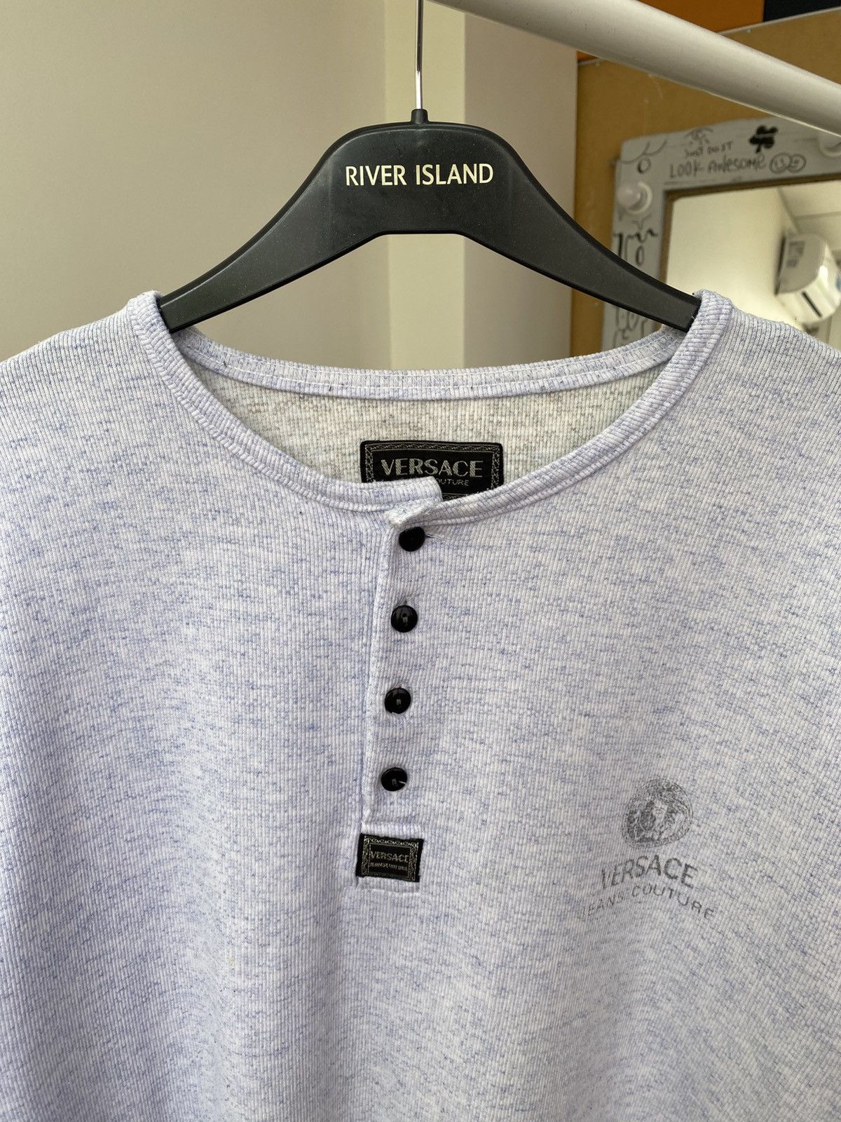 Versace × Versace Jeans Couture × Vintage VINTAGE VERSACE JEANS COUTURE HALF BUTTON DOWN T SHIRT Size US L / EU 52-54 / 3 - 4 Thumbnail