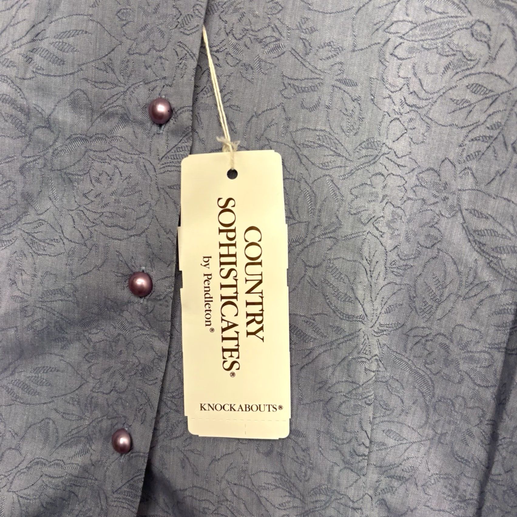 Pendleton VINTAGE Pendleton Shirt Womens 12 Blue Floral Blouse NWT - Pendleton Shirt Women 12 Blue Floral Blouse NWT Size XL / US 12-14 / IT 48-50 - 3 Thumbnail