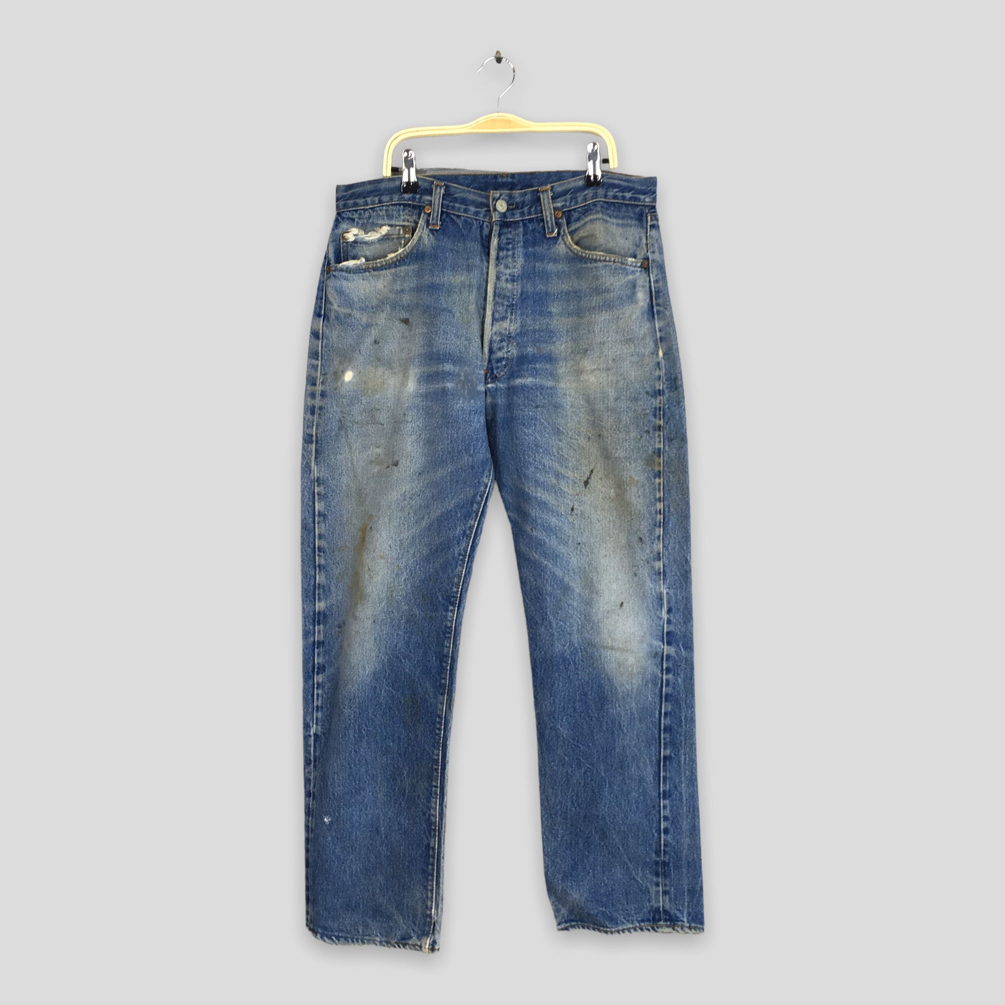 Levi's Size 31x28.5 Vintage 80s Levis 501 Faded Redline Jeans S1854 Size US 31 - 1 Thumbnail