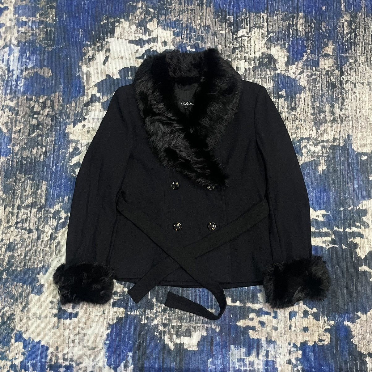 14th Addiction S.R. Gall Tokyo Gothic Punk Fur Coat Button Rick Owens Style Size XS / US 0-2 / IT 36-38 - 2 Thumbnail