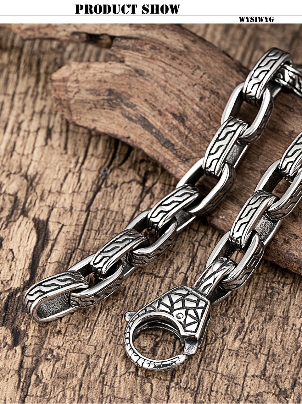 Other × Vintage Stainless Steel Creative Pattern Locomotive Retro Bracelet Size ONE SIZE - 3 Thumbnail