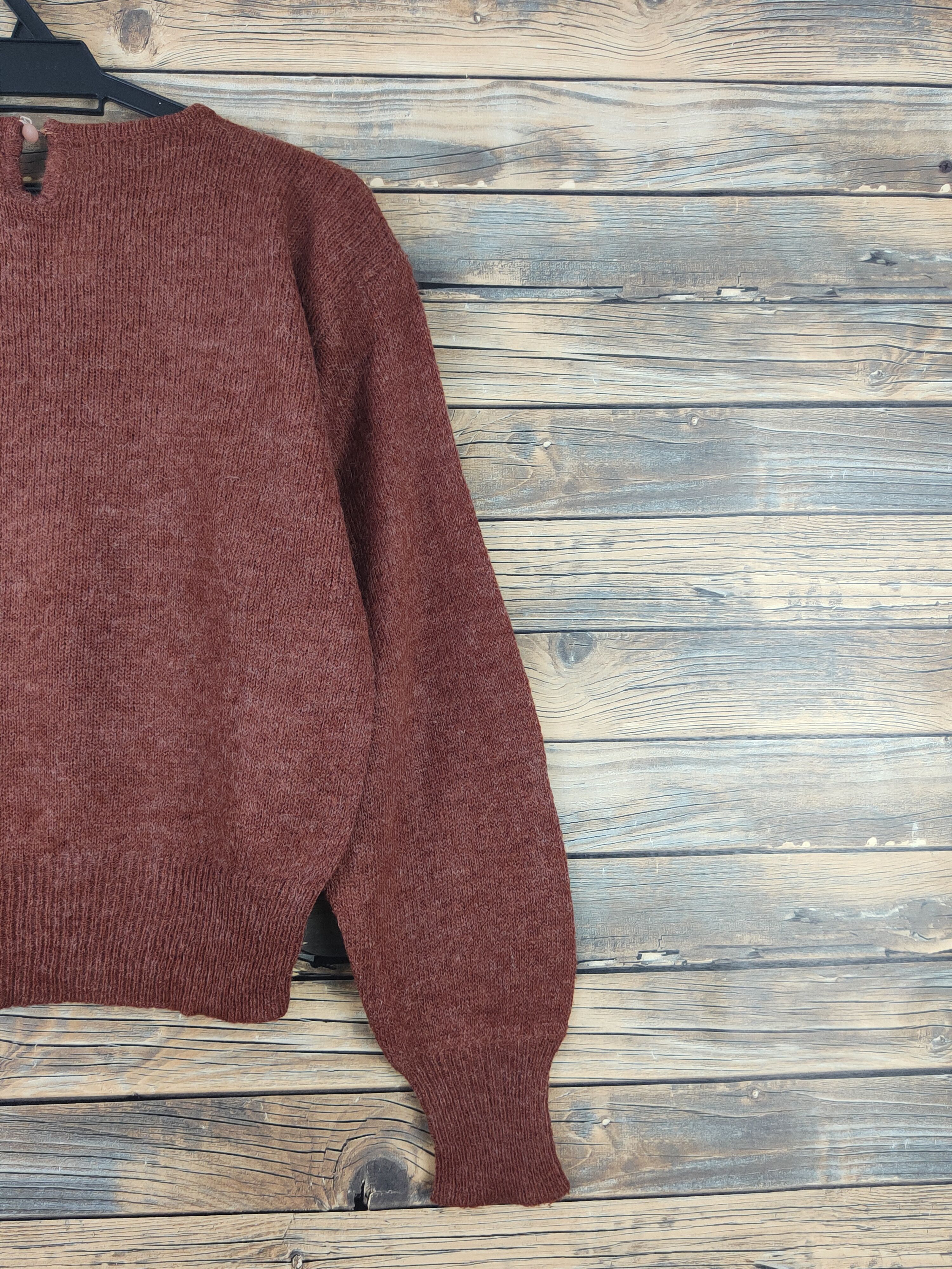 Homespun Knitwear Air Woeld Dark Brown art vintage Knitwear Crop Tops #W1106 Size L / US 10 / IT 46 - 10 Thumbnail