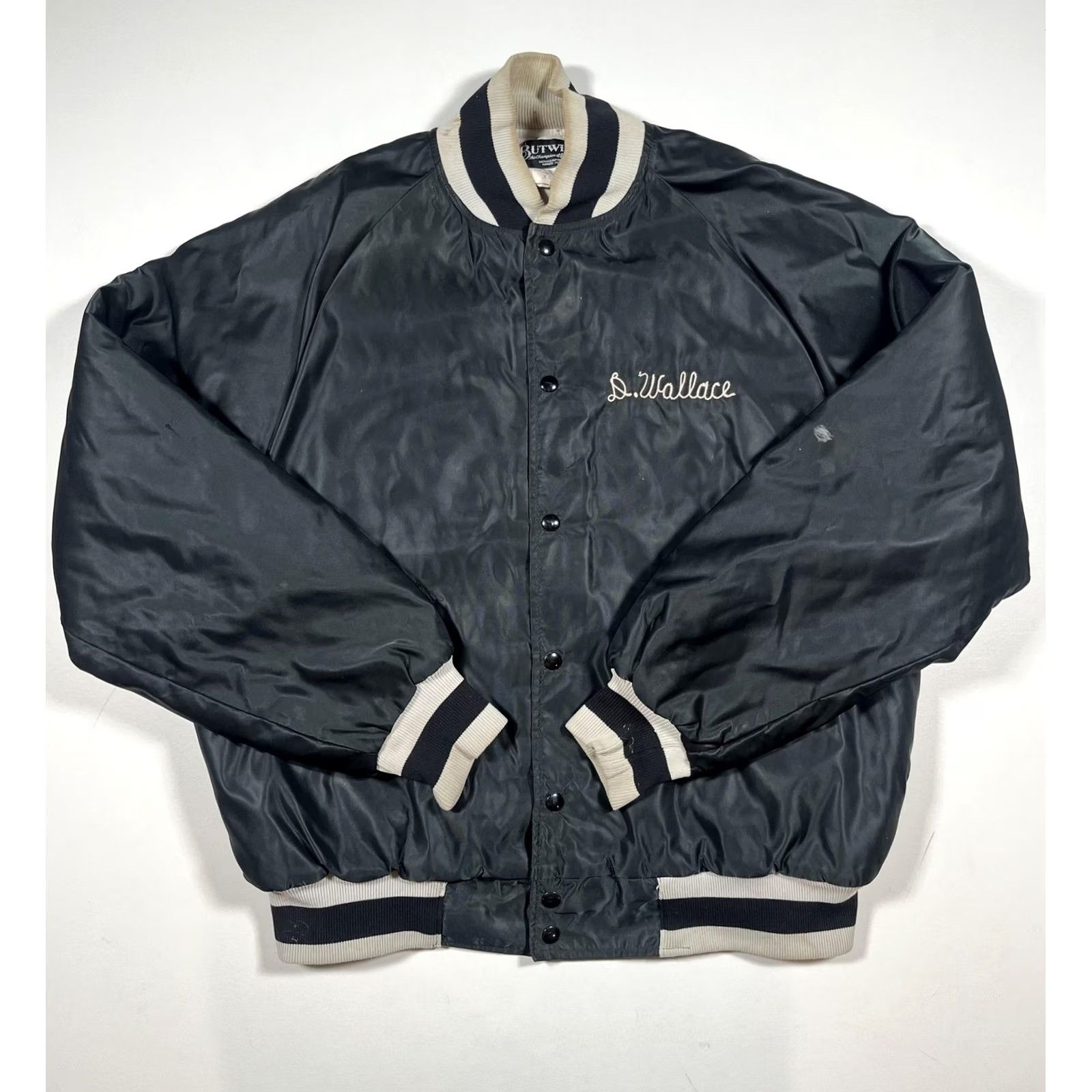 Vintage VINTAGE Butwin Jacket Mens XL Black Satin Bomber Local 909 MVPs Varsity 80s USA Jacket Mens XL Black Satin Bomber Local 909 MVPs Varsity 80s USA Size US XL / EU 56 / 4 - 2 Thumbnail