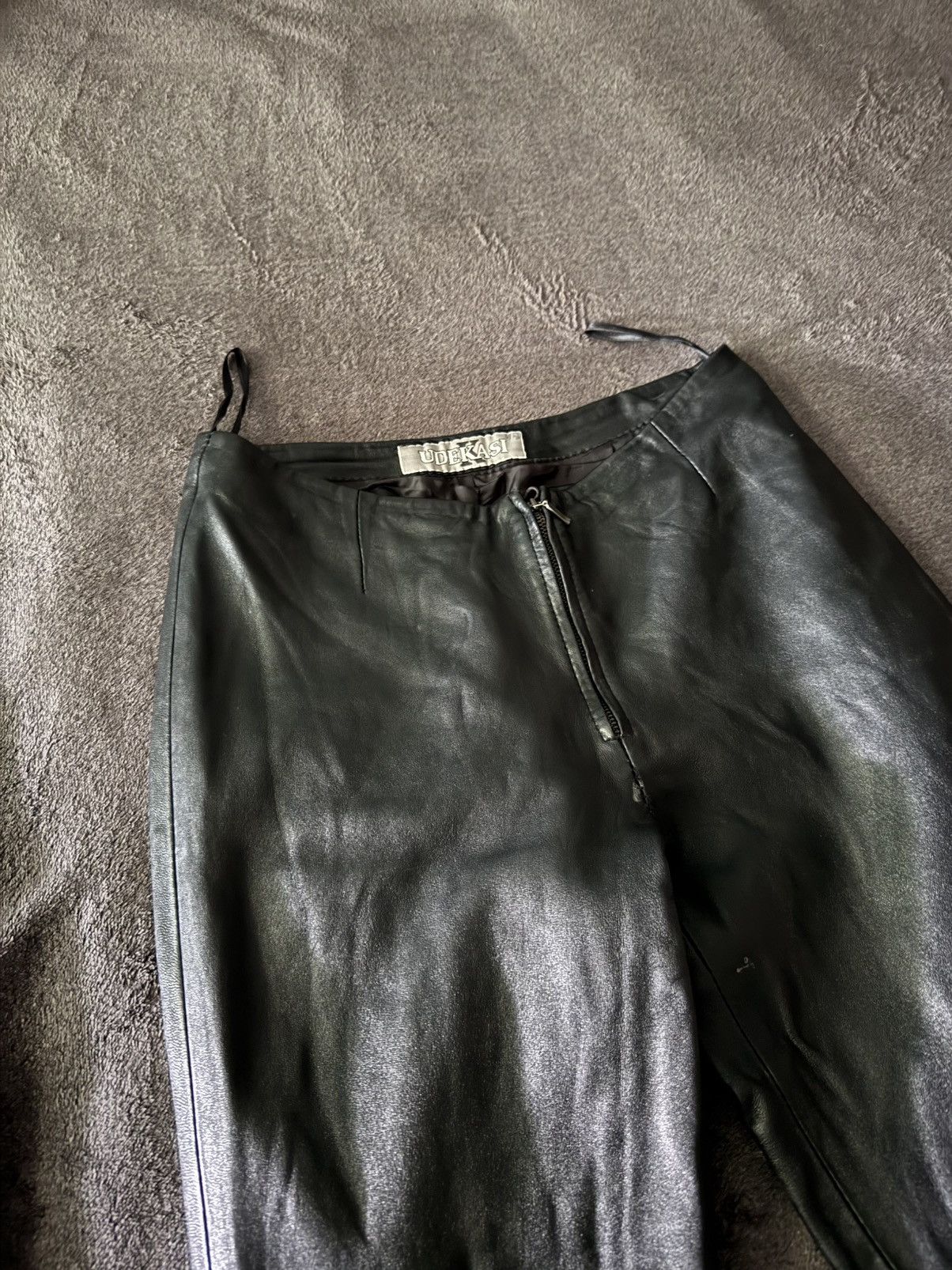 Japanese Brand Vintage Udekasi Leather woman's Flats pants tiger Size 34" / US 12 / IT 48 - 2 Thumbnail