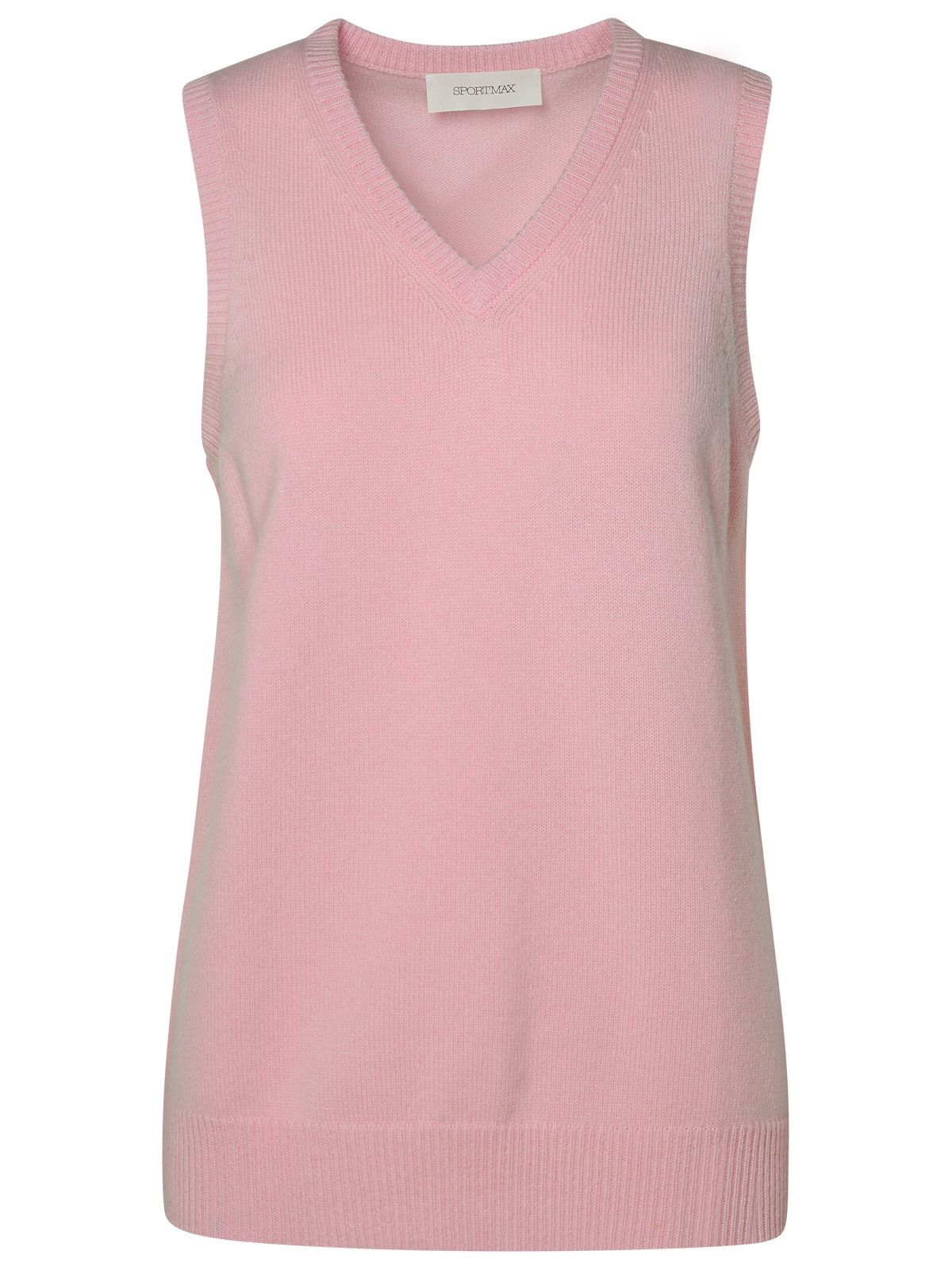 image of Sportmax Vest In Pink Cashmere Blend, Women's (Size Medium)