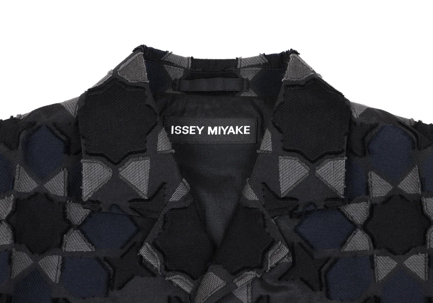 Issey Miyake Geometric Jacquard Jacket in Black and Navy Size US S / EU 44-46 / 1 - 3 Thumbnail
