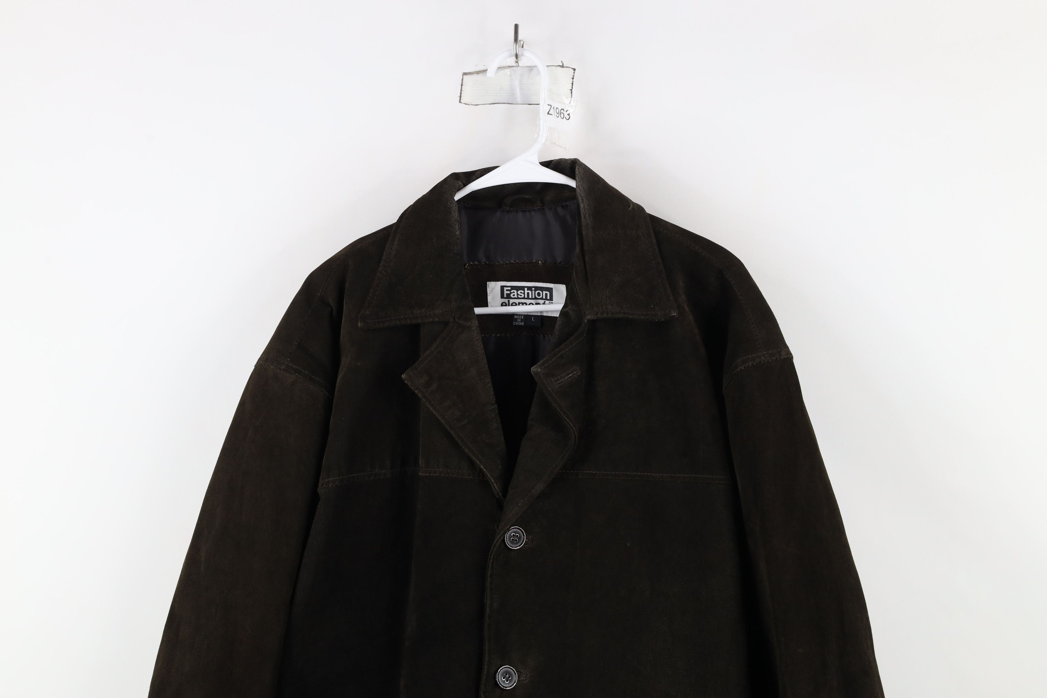 Vintage Vintage 90s Streetwear Suede Leather Button Jacket Brown Size US L / EU 52-54 / 3 - 2 Thumbnail