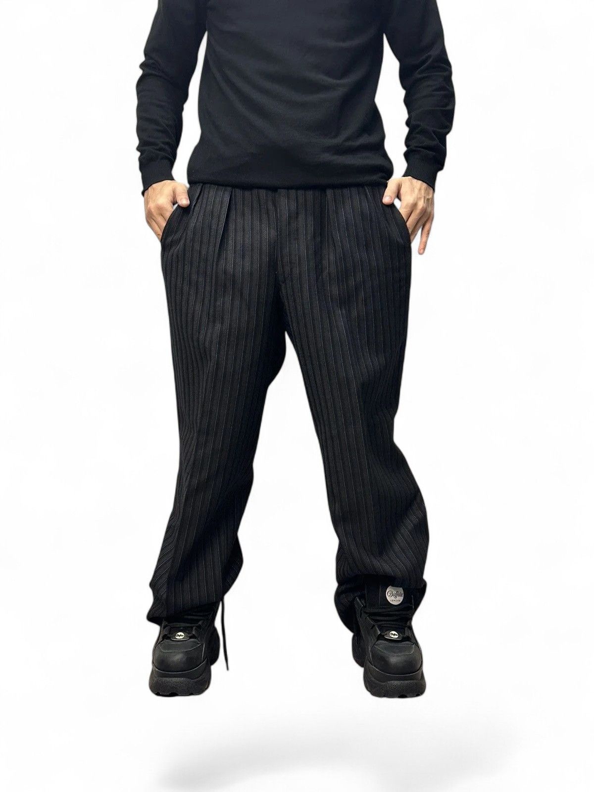 Junya Watanabe Minimalist Black Pleated Wide Pants 34 Avantgarde Size US 34 / EU 50 - 1 Thumbnail