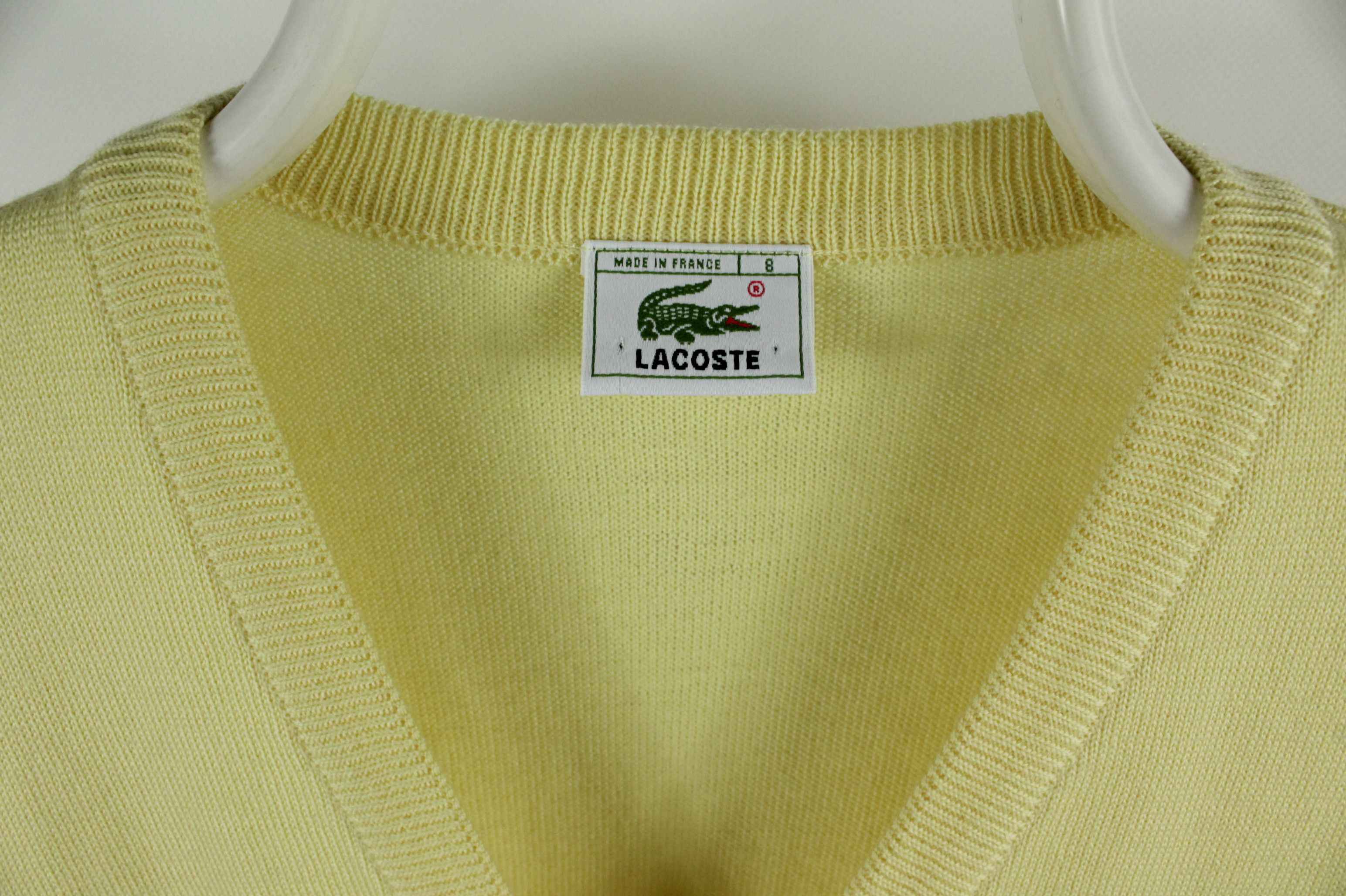 Lacoste Vintage Lacoste Knit Yellow Wool Vest Sweater Men's Size US XXL / EU 58 / 5 - 3 Thumbnail