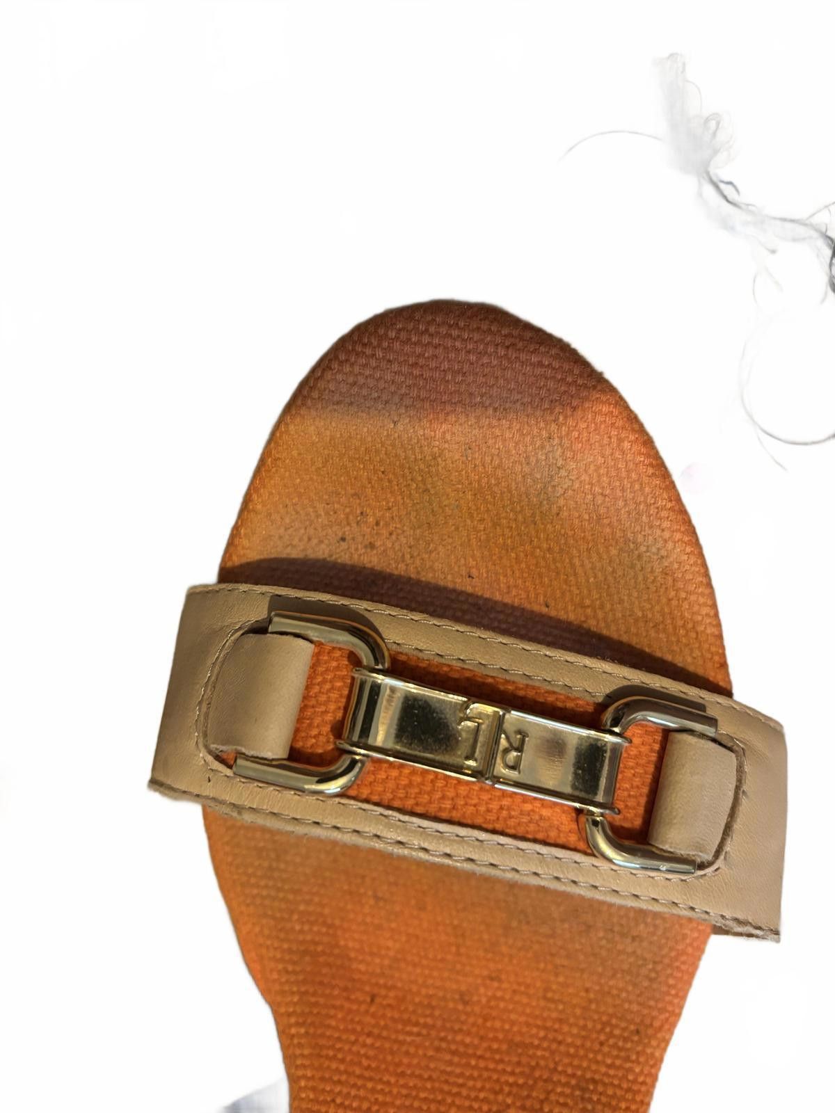 Lauren Ralph Lauren Ralph Lauren Beige and Orange Wedge Sandals Buckle Straps 7 Size US 7 / IT 37 - 5 Thumbnail