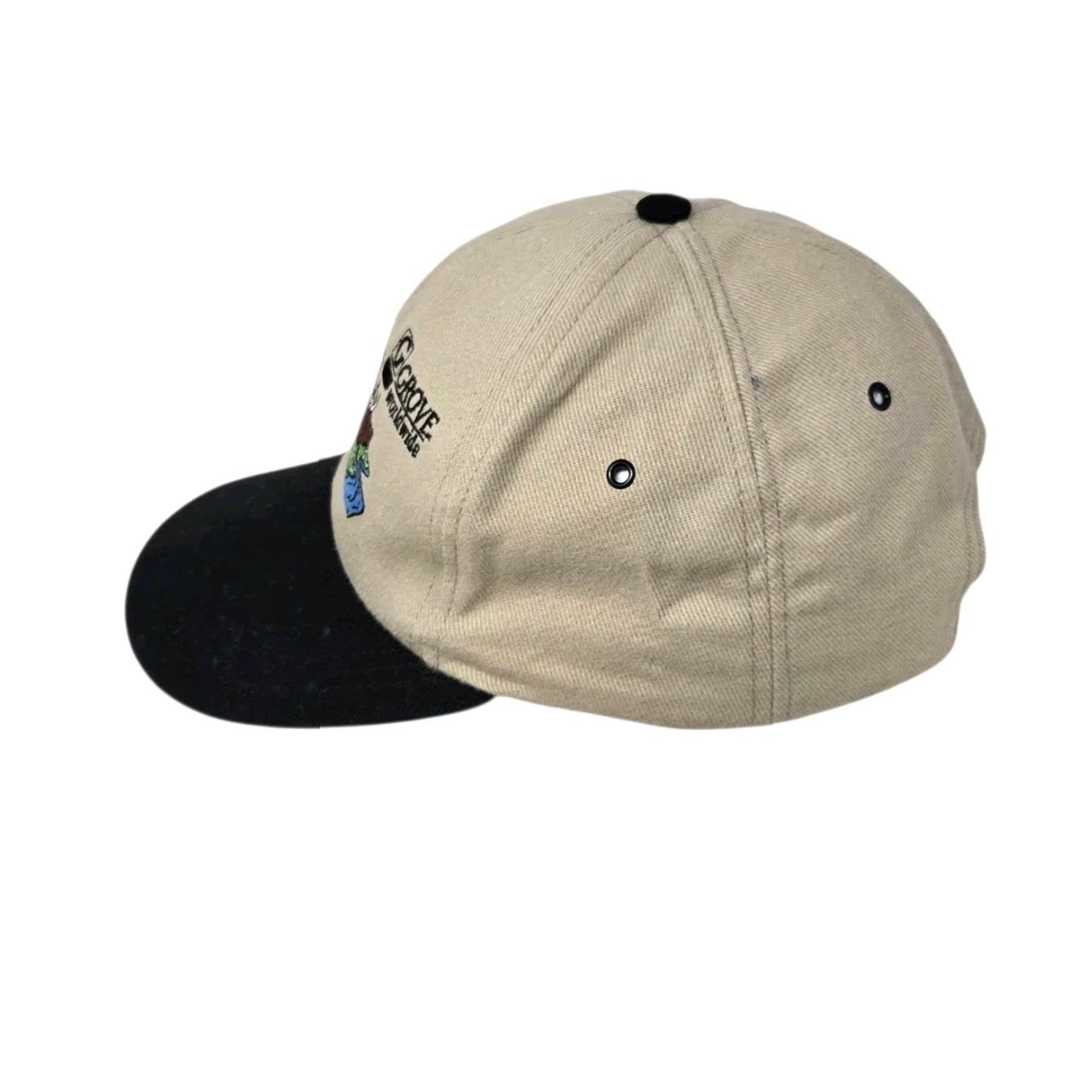 Vintage VINTAGE Grove Worldwide Hunting Hat Cap Tan/Black Canvas Strapback USA Embroidered Elk Outdoors Outdoors/Grove Worldwide Men Size ONE SIZE - 5 Thumbnail