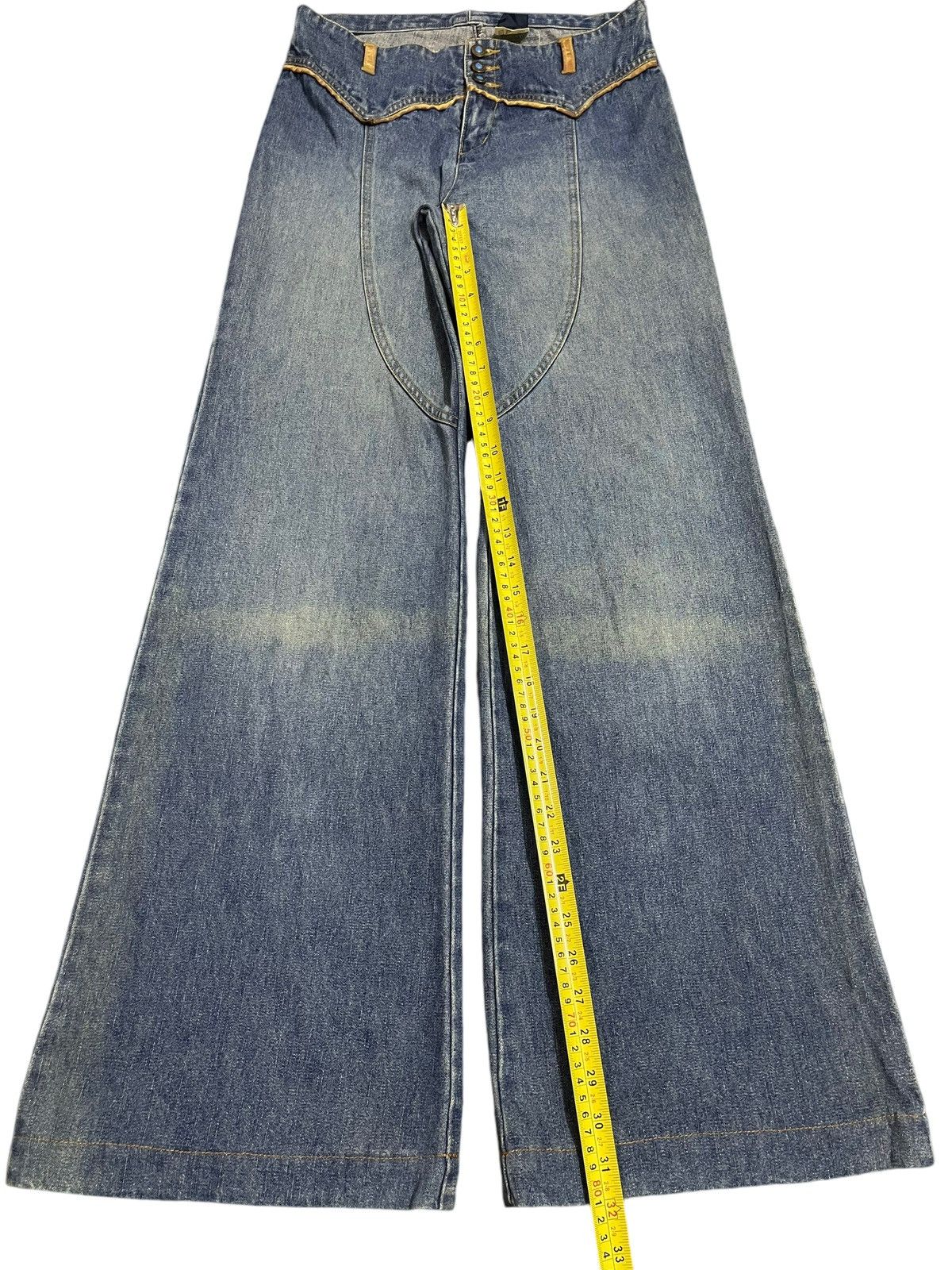 Hysteric Glamour Vintage Japanese Brand Blue Bleached Style Baggy Jeans Size 28" / US 6 / IT 42 - 11 Thumbnail