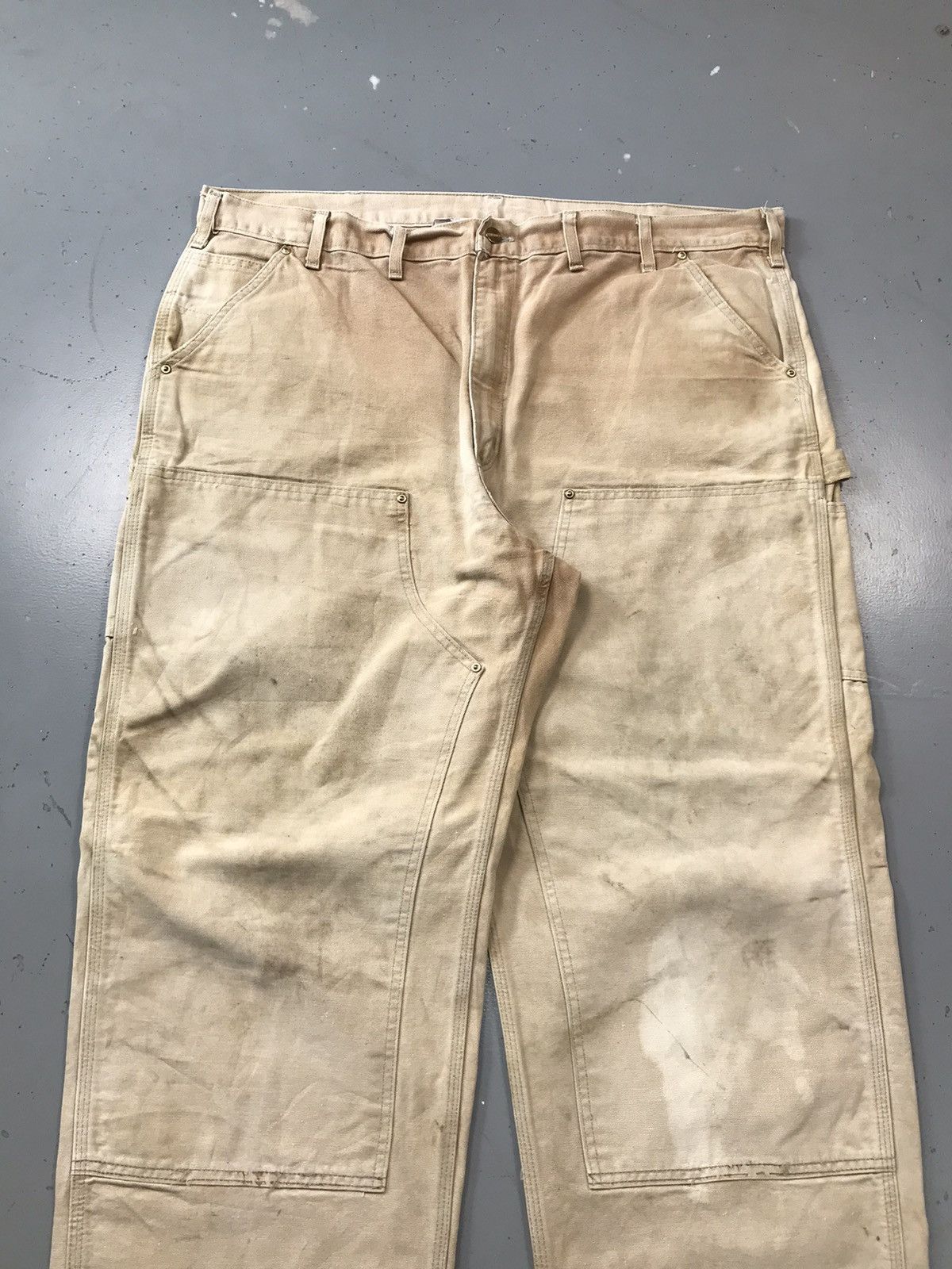 Carhartt Vintage sunfade Carhartt B01 BRN double knee workwear denim Size US 44 / EU 60 - 5 Thumbnail