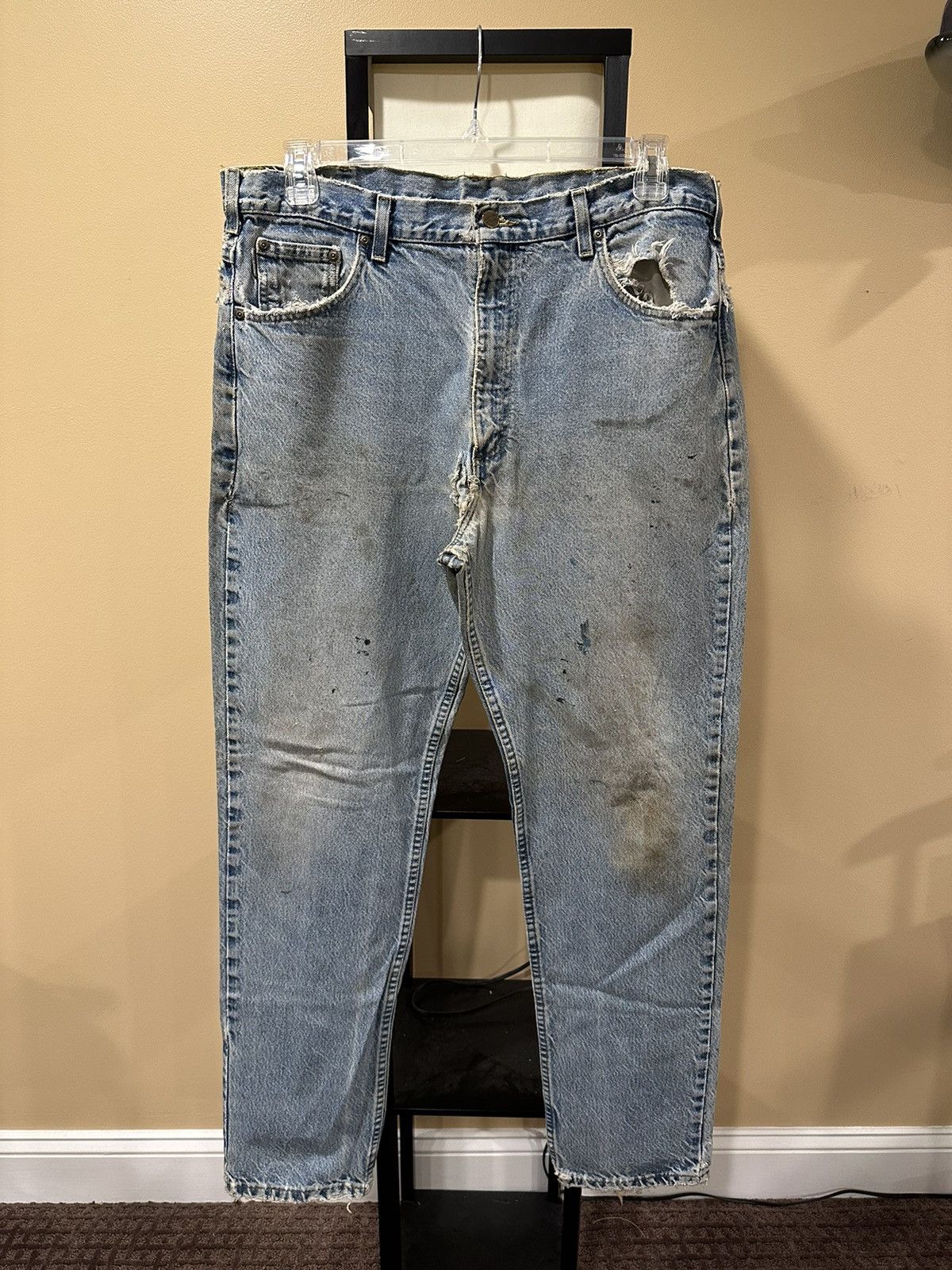 Carhartt Vintage Carhartt Thrashed / Distressed Blue Denim Jeans Size US 36 / EU 52 - 2 Thumbnail