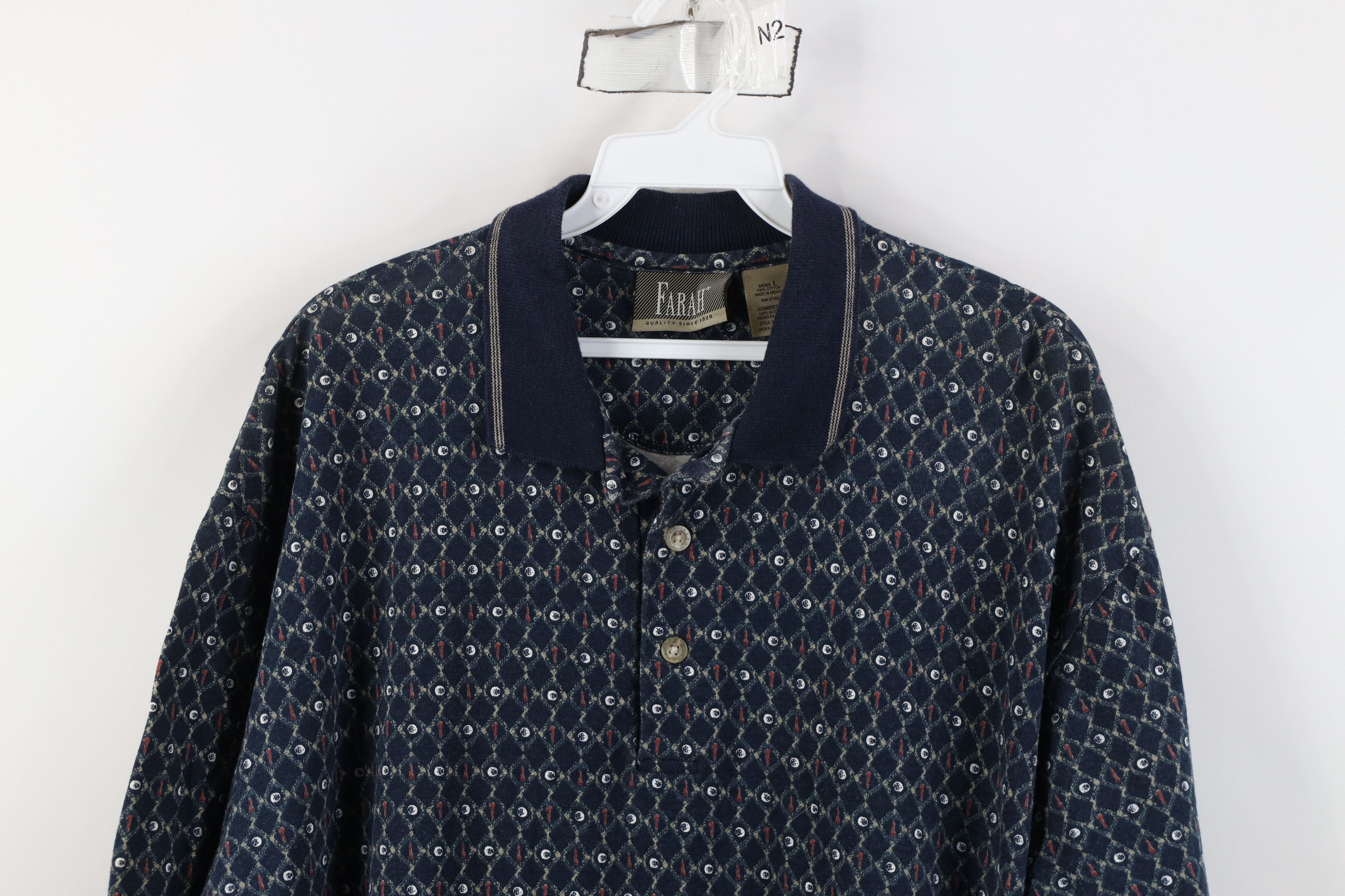 Vintage Vintage 90s Streetwear Ball Tee All Over Print Polo Shirt Size US L / EU 52-54 / 3 - 2 Thumbnail