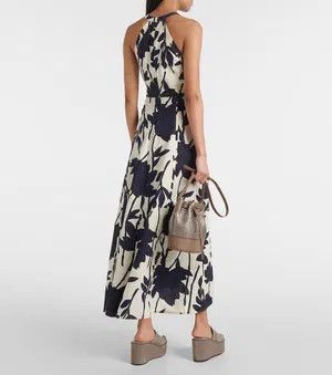 Brunello Cucinelli o1y0725 Midi Dress in White/Black Size XS / US 0-2 / IT 36-38 - 3 Thumbnail