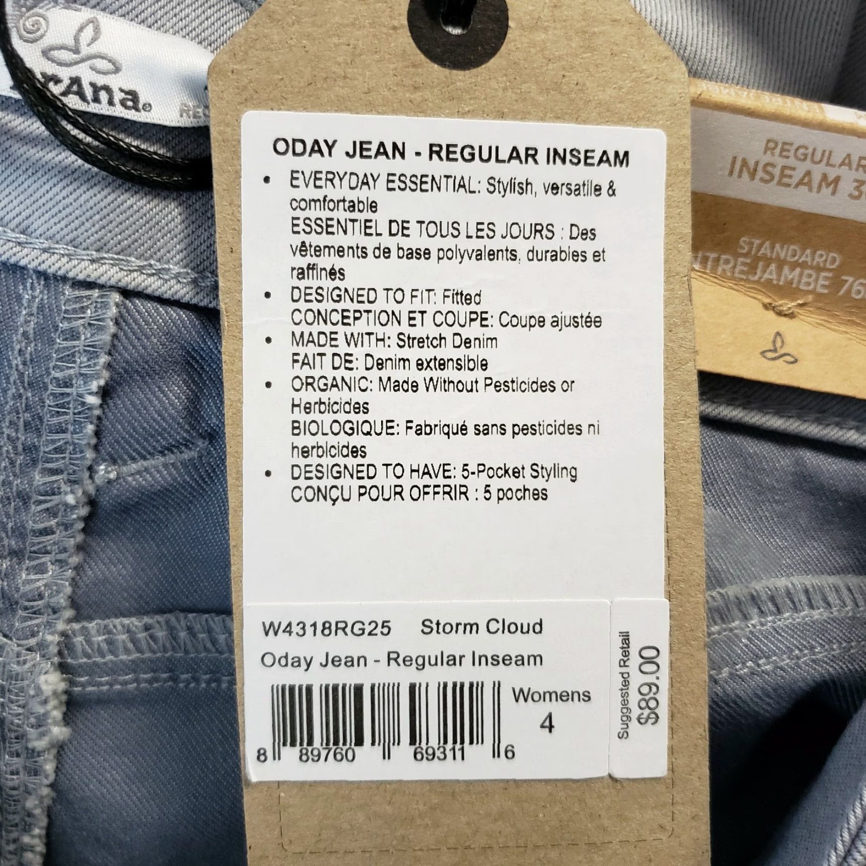 Prana Prana Womens Oday Skinny Jeans Sz 4 Storm Cloud Gray Mid Rise Size 27" / US 4 / IT 40 - 7 Thumbnail