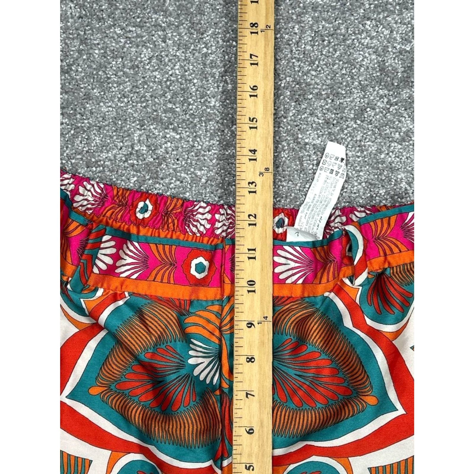 Zara Zara Pants Womens Medium Pink Orange Multi Satin Culottes Pull On Size 32" / US 10 / IT 46 - 7 Thumbnail