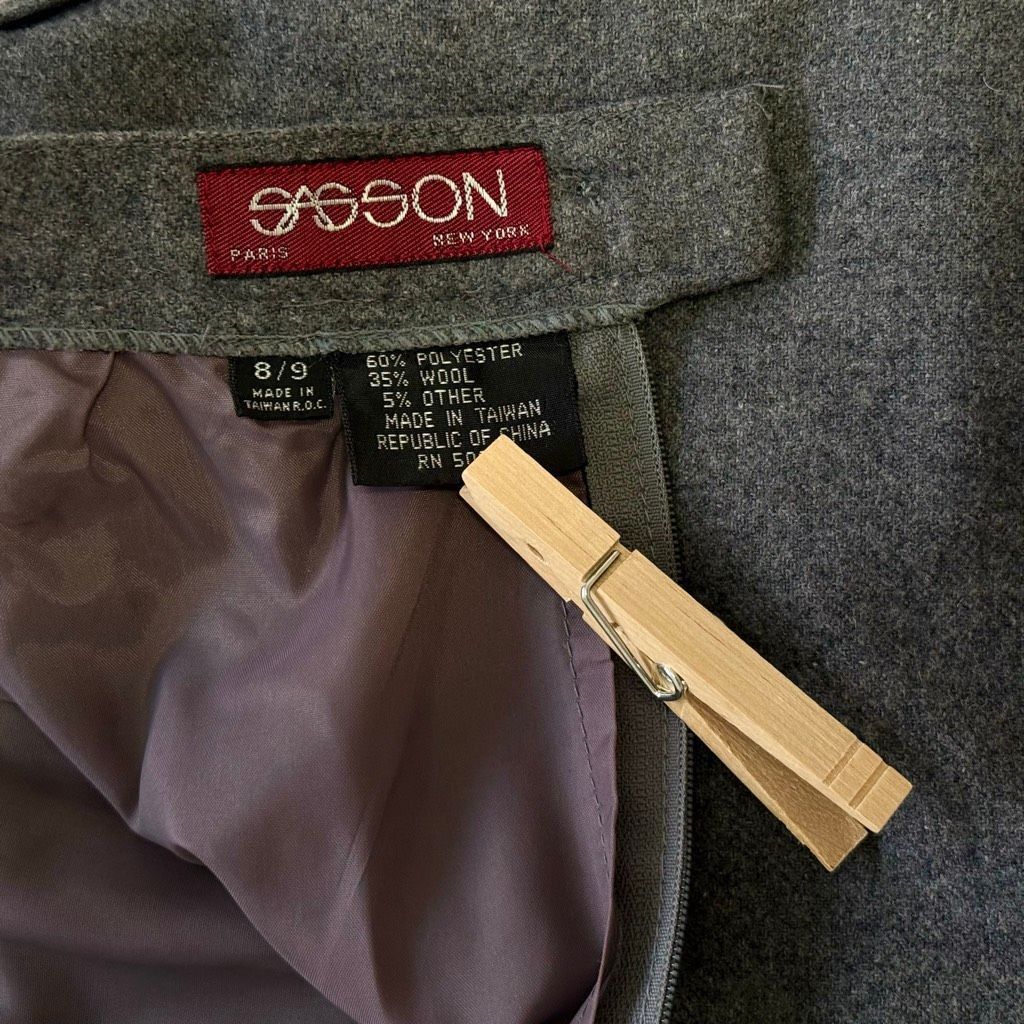 Vintage Vintage 80’s SASSON Gray Wool Blend Midi Skirt Sz 4 XS Size 27" / US 4 / IT 40 - 7 Thumbnail