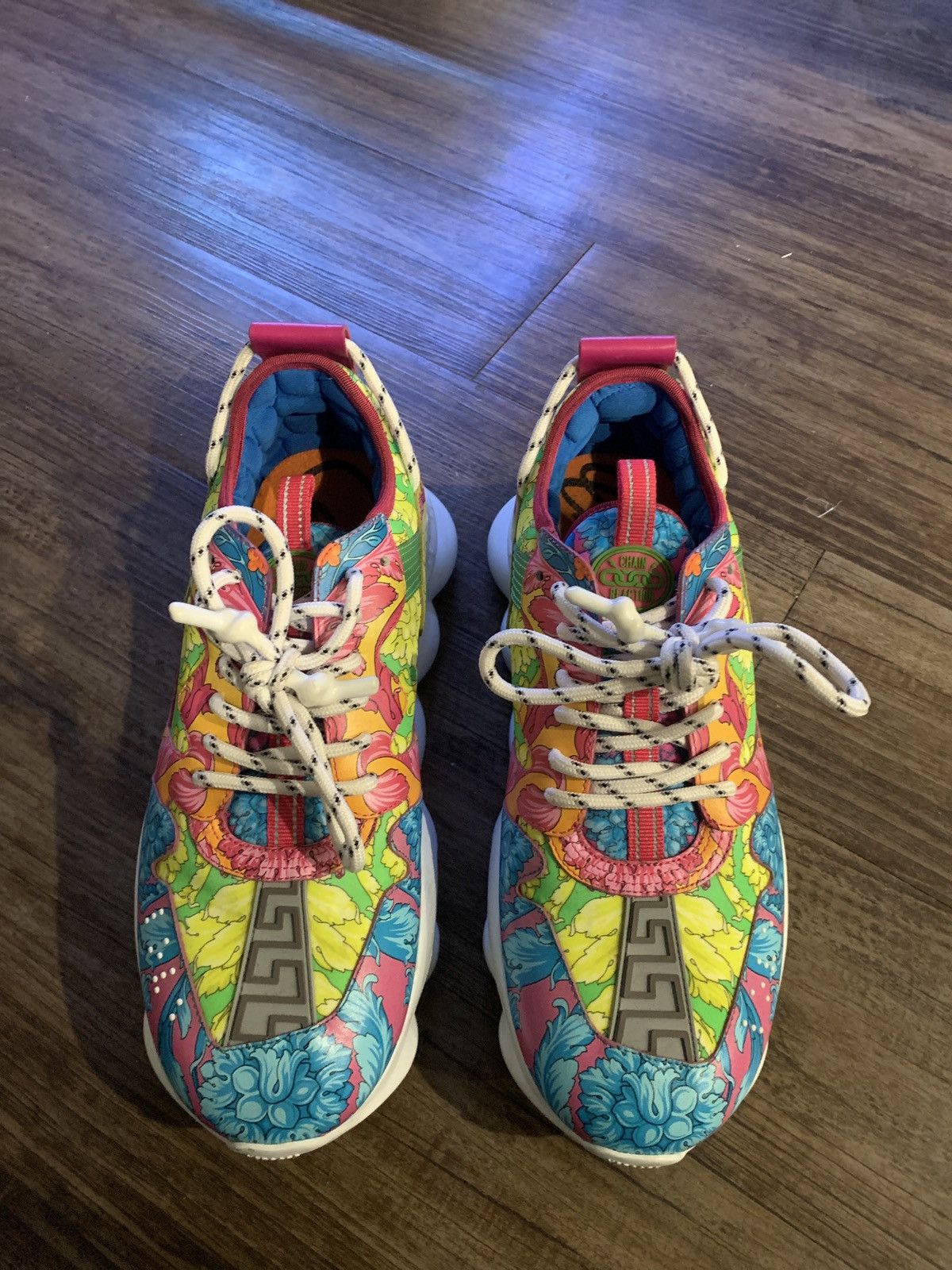 image of Versace Chain Reaction Shoes in Pink, Men's (Size 15)
