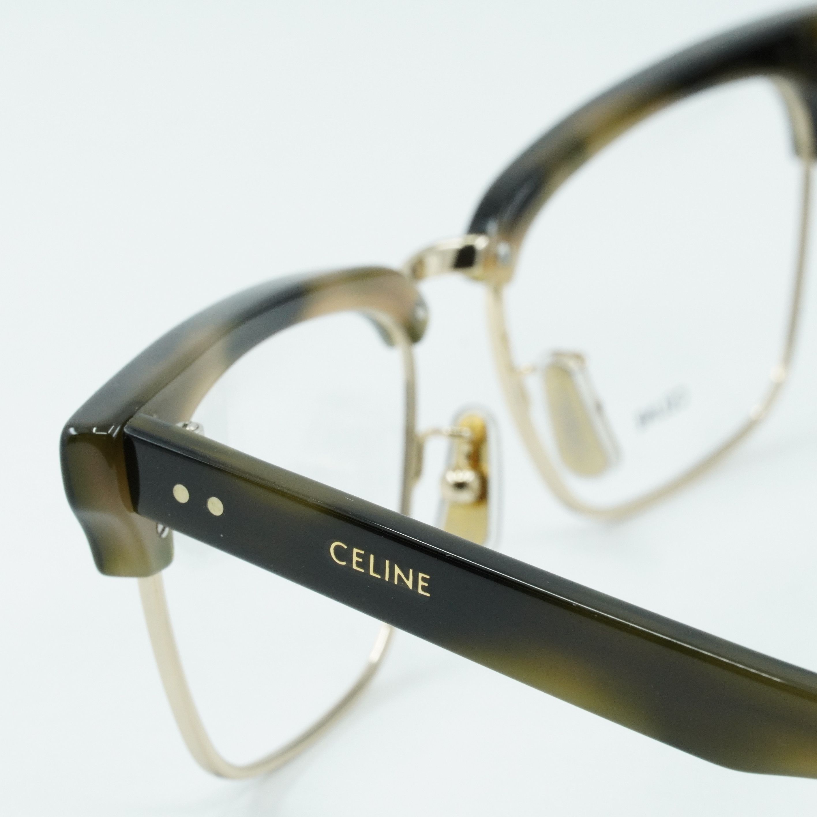 Celine Celine CL50026U 031 Eyeglasses Khaki Havana 53mm Browline Size ONE SIZE - 3 Thumbnail