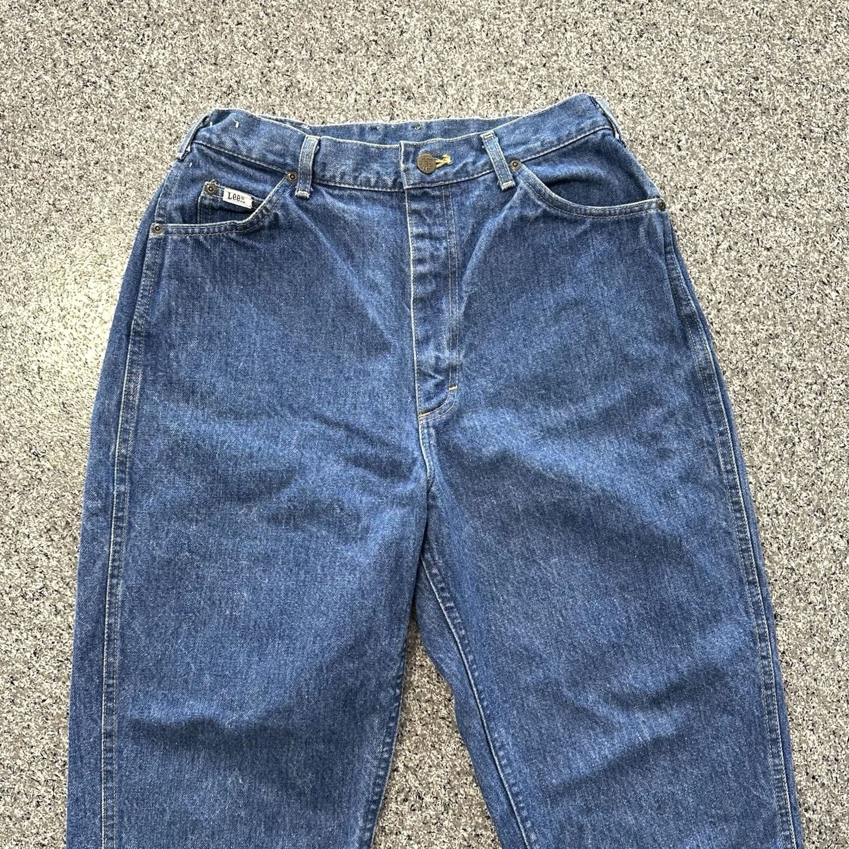 Lee VINTAGE Lee Jeans Womens 14 High Rise 28x29 Mom Fit Denim Blue USA Made 90s, 5-Pocket, Button Zip, Cotton Denim, Regular Size Size 28" / US 6 / IT 42 - 3 Thumbnail
