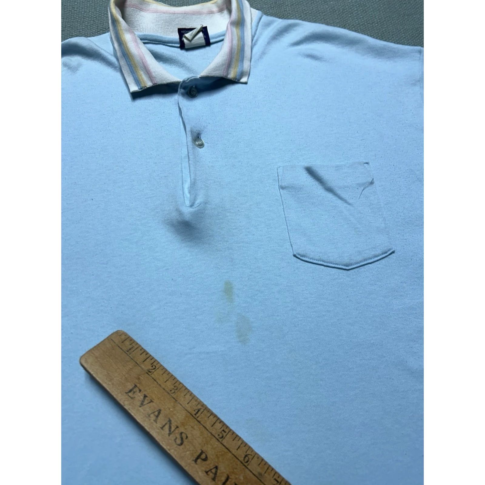 Wrangler VINTAGE Wrangler Polo Shirt 2XL Short Sleeve Men Blues 80s Polyester Poly Cotton Made in USA Size US XXL / EU 58 / 5 - 3 Thumbnail
