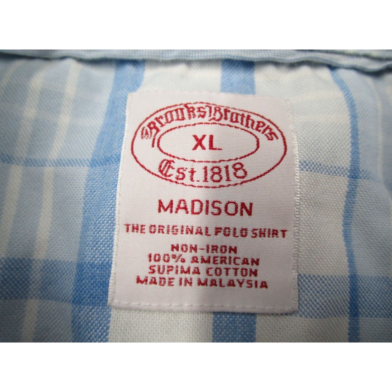 Brooks Brothers BROOKS BROTHERS Madison Shirt Mens Extra Large Blue Button Up Work Supima Sheep Size US XL / EU 56 / 4 - 3 Thumbnail