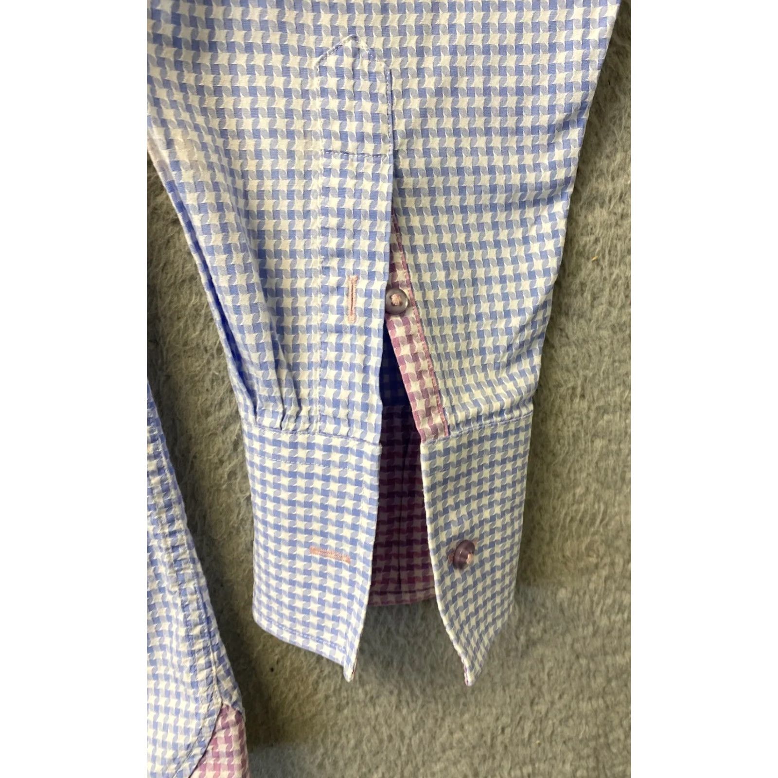 Vintage Coton Doux Shirt Mens M Button Up Work Long Sleeve Career Blue Pink / 108-6 Size US M / EU 48-50 / 2 - 5 Thumbnail