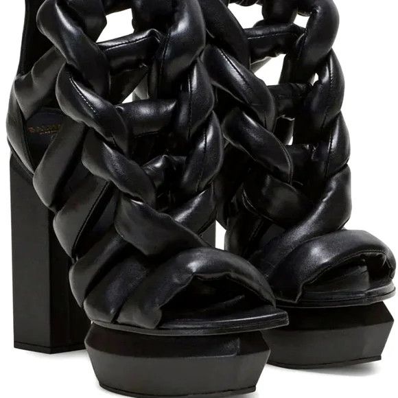 Balmain Balmain Women's Ava Braided Block Platform Pumps - EU37/US7 Size US 7 / IT 37 - 3 Thumbnail
