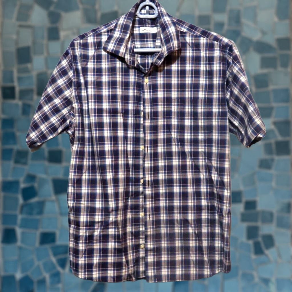 Peter Millar Peter Millar Shirt Button-Up Short Sleeve Plaid Cotton Multicolor Blue L Men Pocketed Casual Travel Regular Shirt Size US L / EU 52-54 / 3 - 1 Thumbnail
