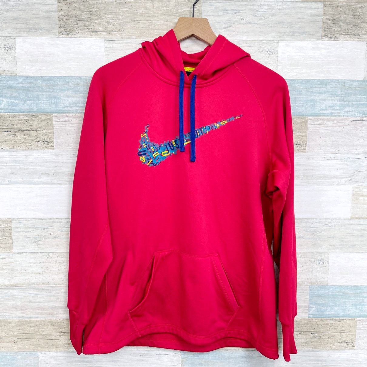 Nike Nike Just Do It Swoosh Graphic Hoodie Red Fleece Womens L Size L / US 10 / IT 46 - 1 Thumbnail
