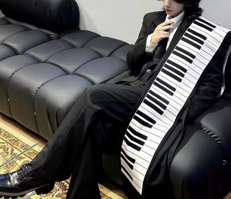 Other Japanese Style Piano Black White Warm Scarf Size ONE SIZE - 4 Thumbnail