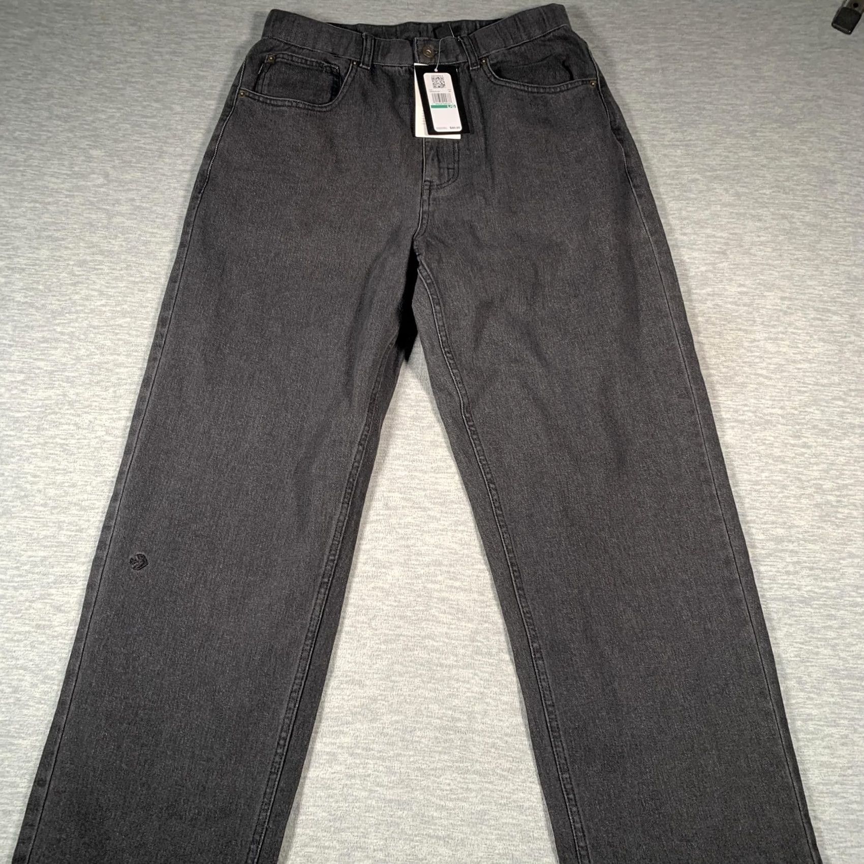 Converse Converse Jeans Mens Large Gray Straight Leg Denim Pants Logo Patch Relaxed Fit Size US 33 - 2 Thumbnail