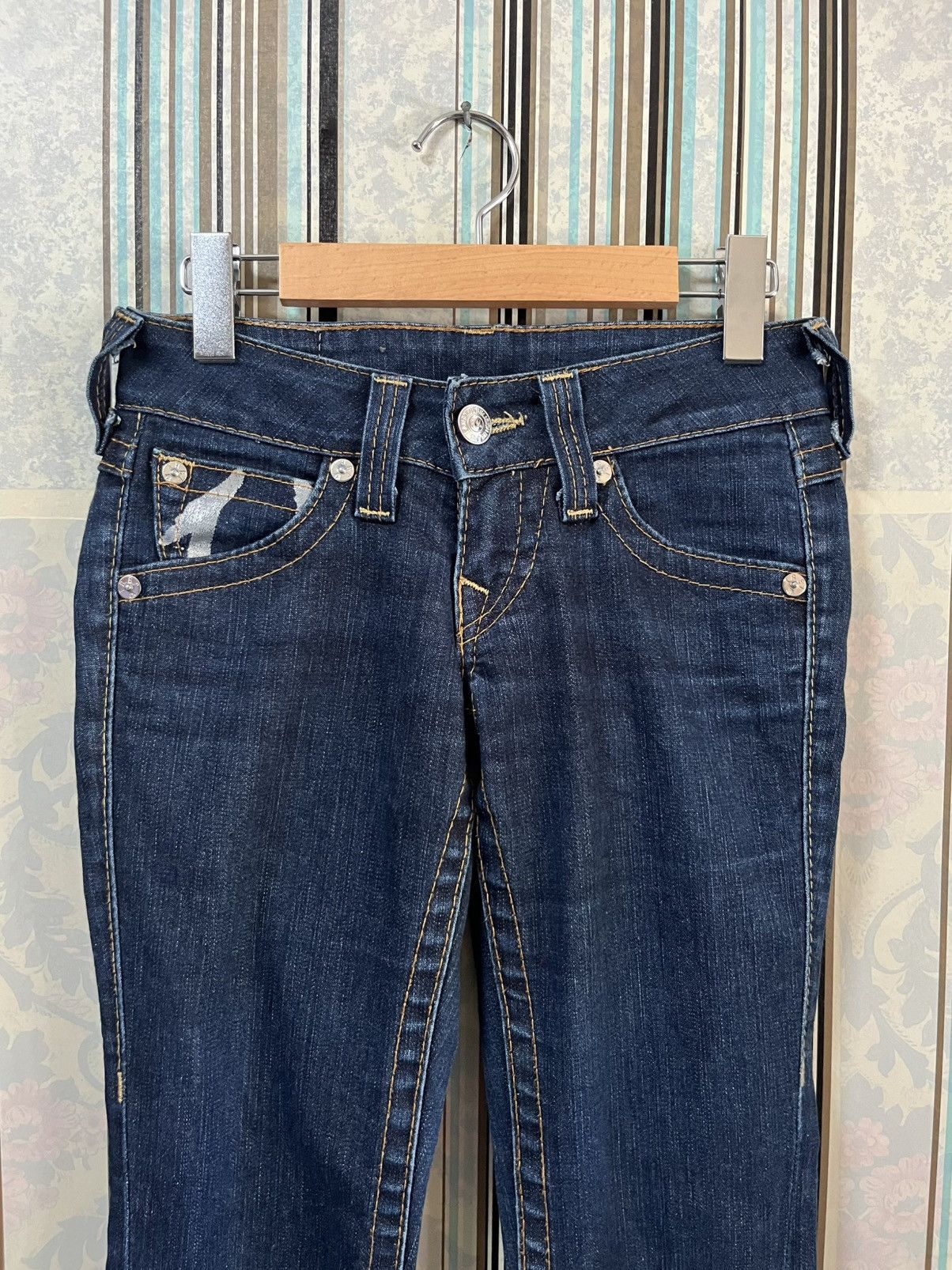 True Religion 1990s True religion silver printed logo flared #F2 Size 23" - 4 Thumbnail
